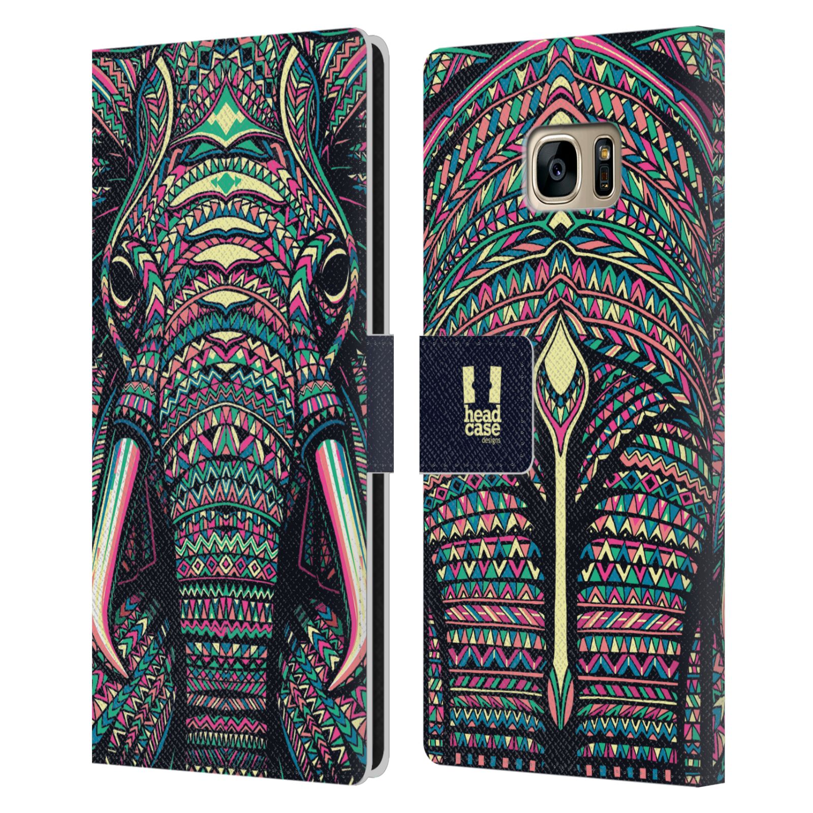 Pouzdro pro mobil Samsung Galaxy S7 EDGE - Aztécký motiv slon