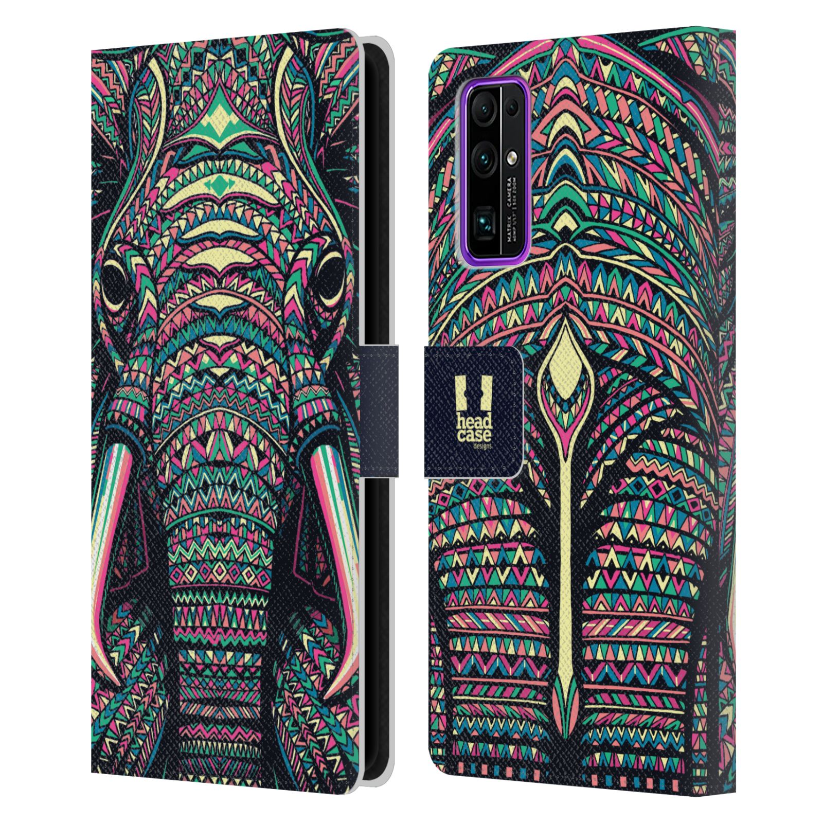 Pouzdro pro mobil Honor 30 - Aztécký motiv slon