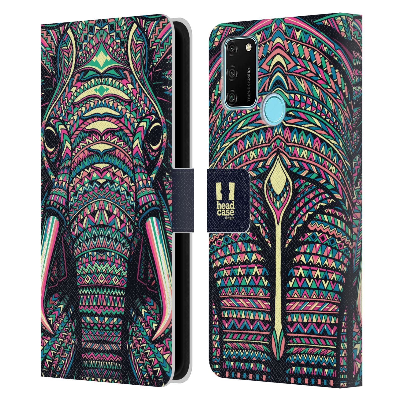 Pouzdro pro mobil Honor 9A - HEAD CASE - Aztécký motiv slon