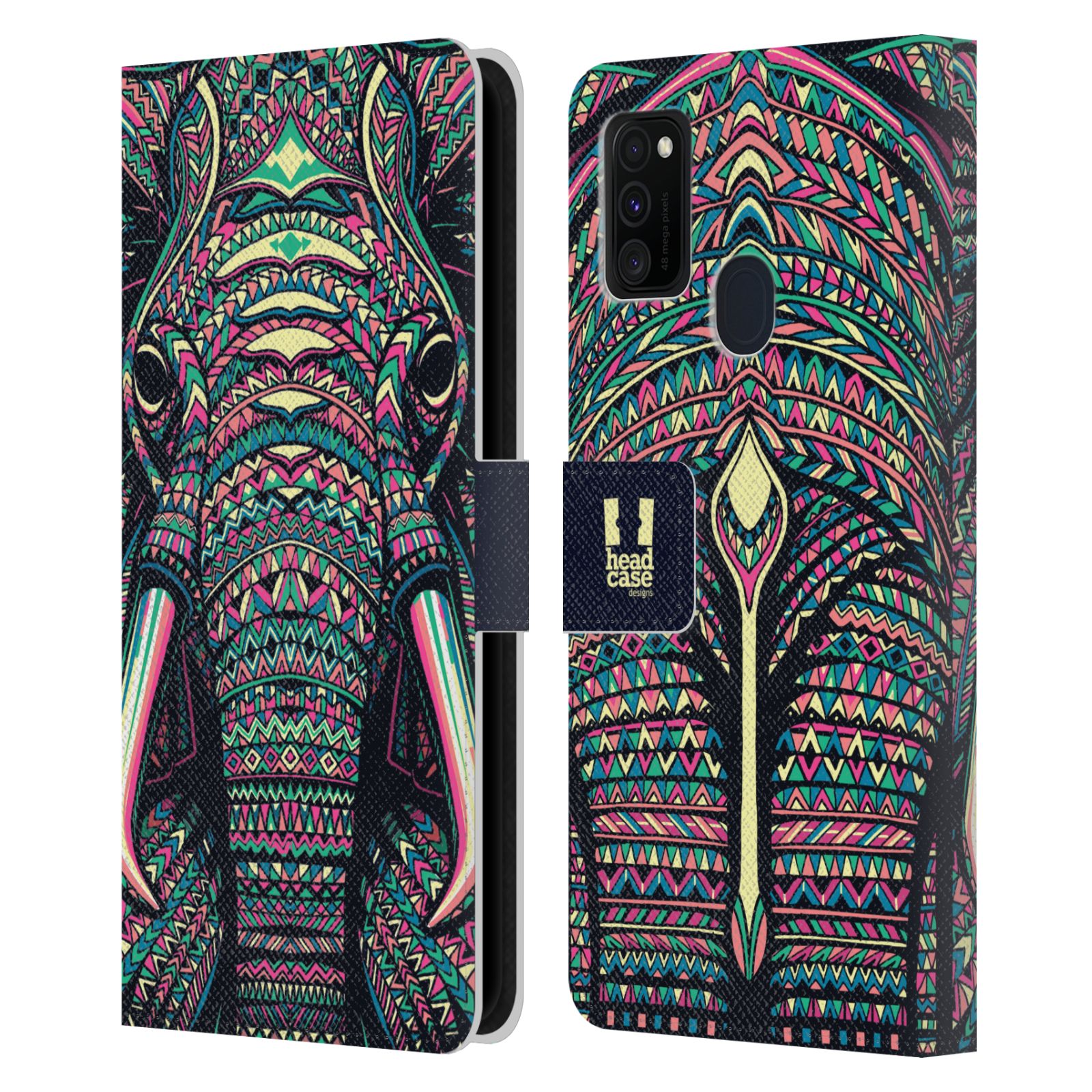Pouzdro pro mobil Samsung Galaxy M21 - Aztécký motiv slon
