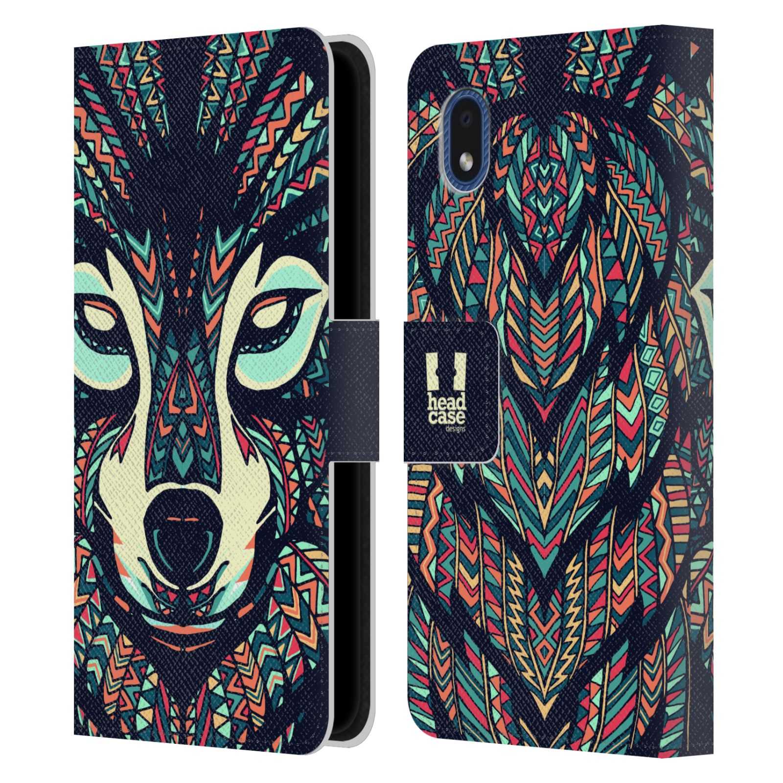 Pouzdro pro mobil Samsung Galaxy A01 CORE - HEAD CASE - Aztécký motiv vlk