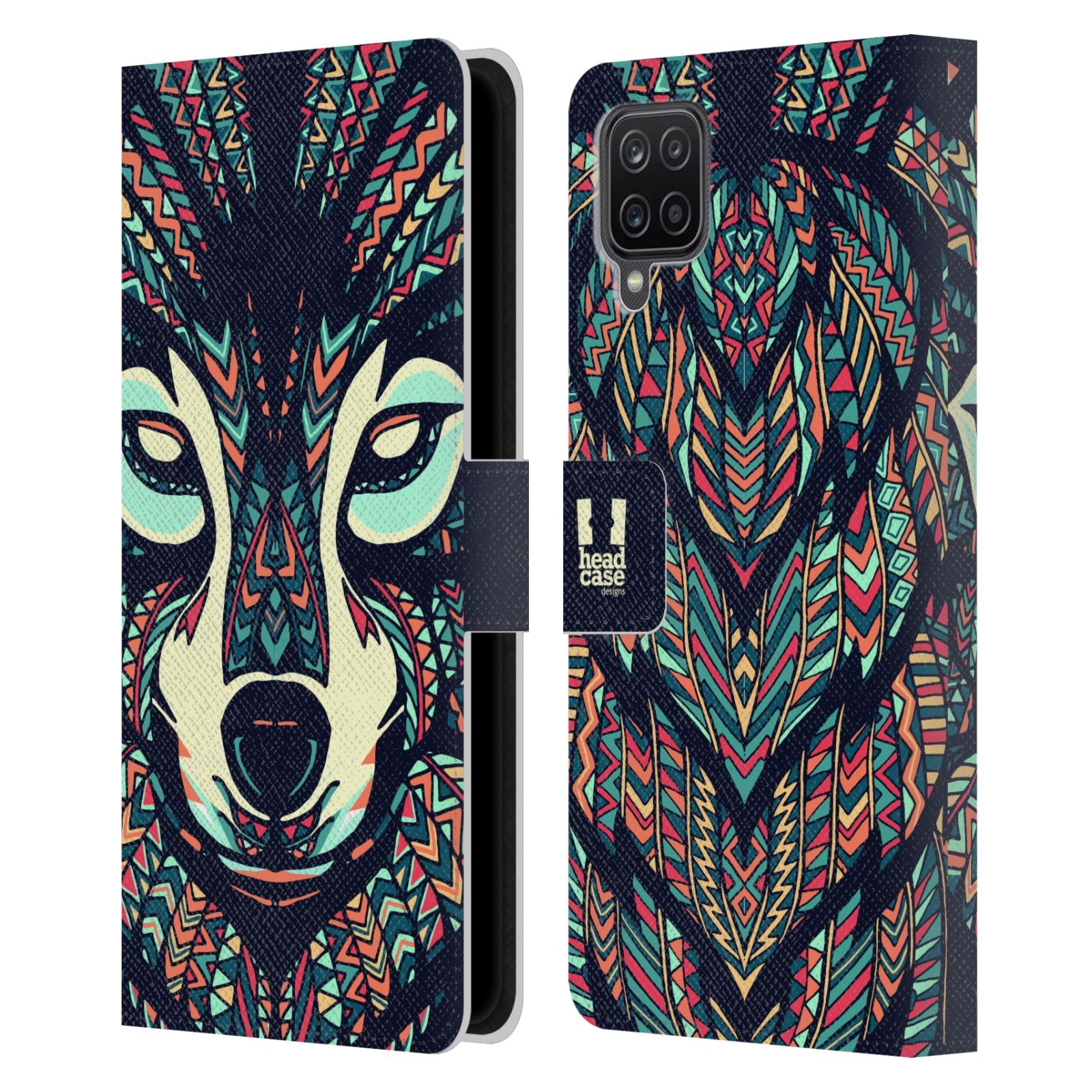 Pouzdro pro mobil Samsung Galaxy A12  - Aztécký motiv vlk