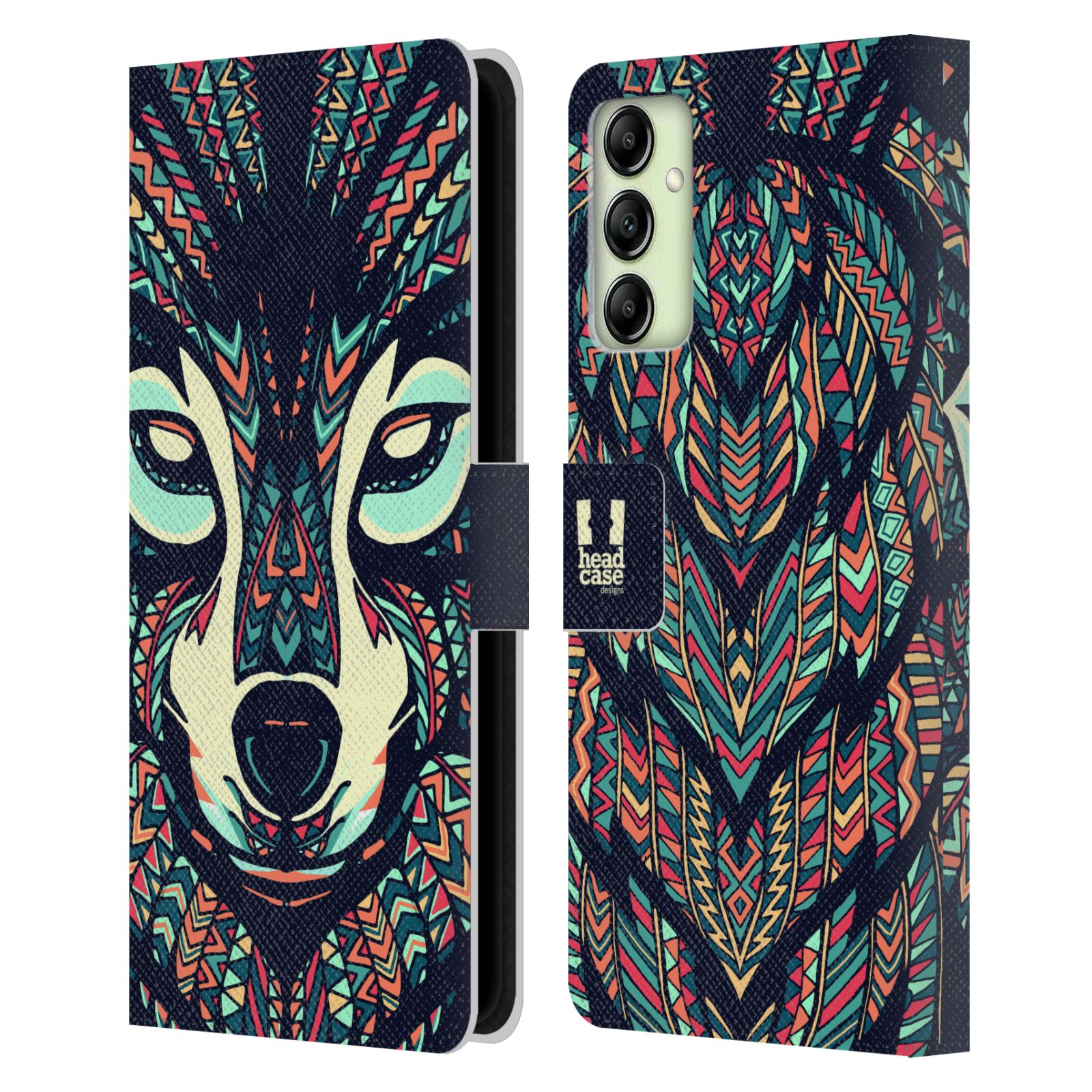HEAD CASE Pouzdro pro mobil Samsung Galaxy A14 - Aztécký motiv vlk