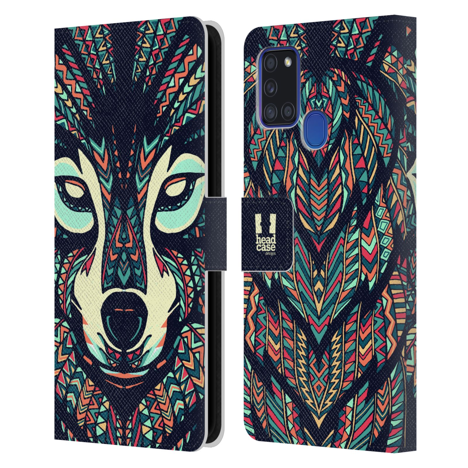 Pouzdro pro mobil Samsung Galaxy A21S - Aztécký motiv vlk