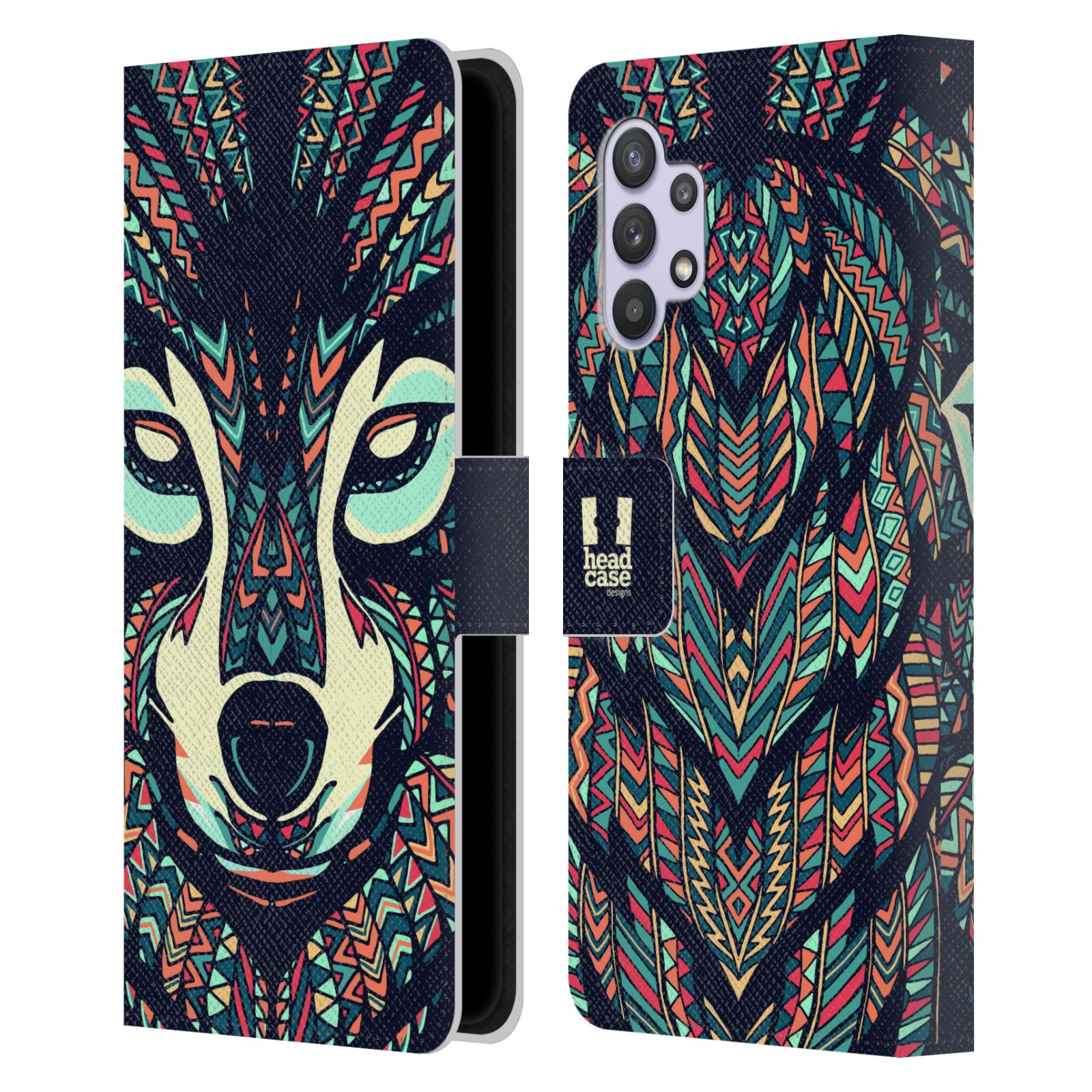 HEAD CASE Pouzdro pro mobil Samsung Galaxy A32 - Aztécký motiv vlk