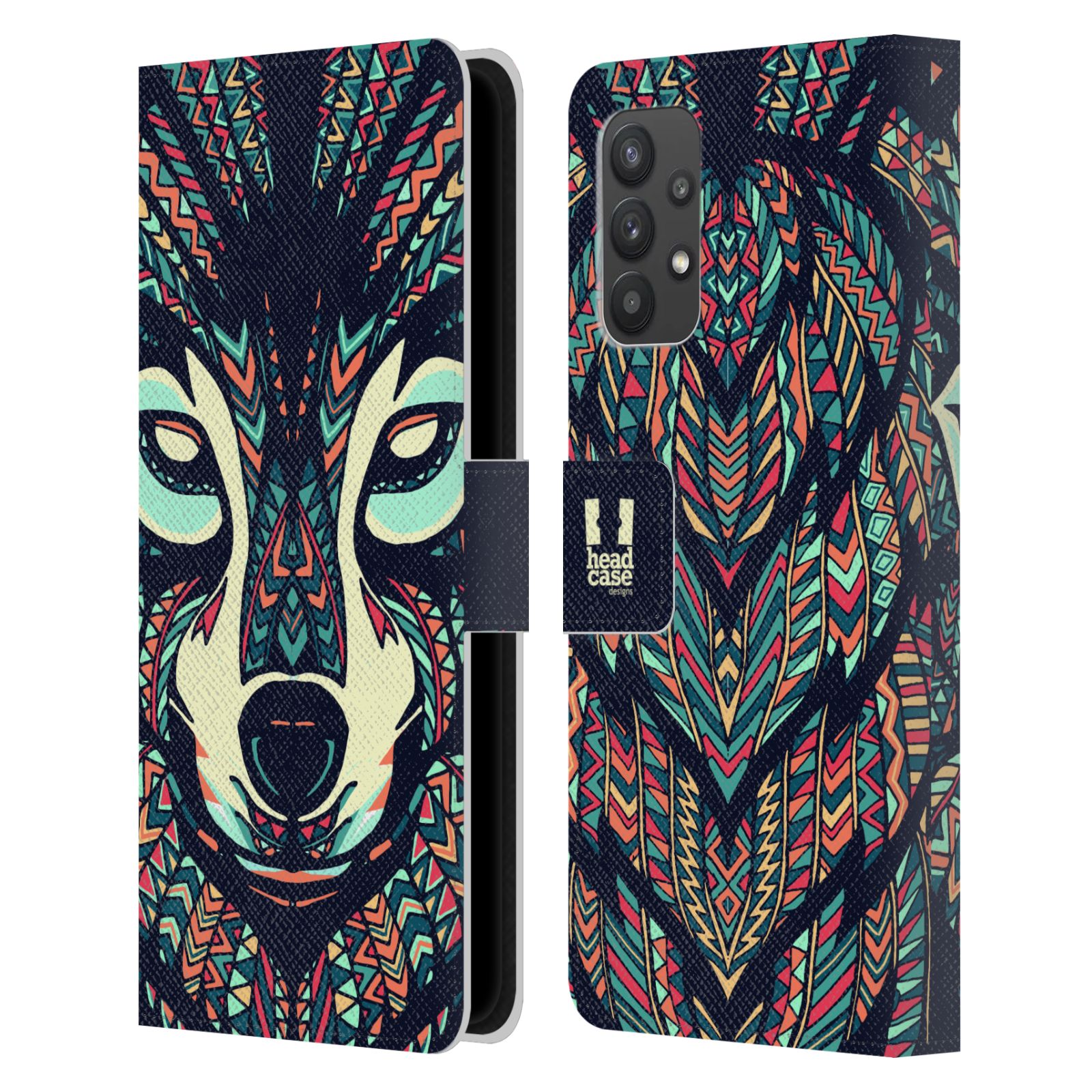Pouzdro pro mobil Samsung Galaxy A32 5G - HEAD CASE - Aztécký motiv vlk