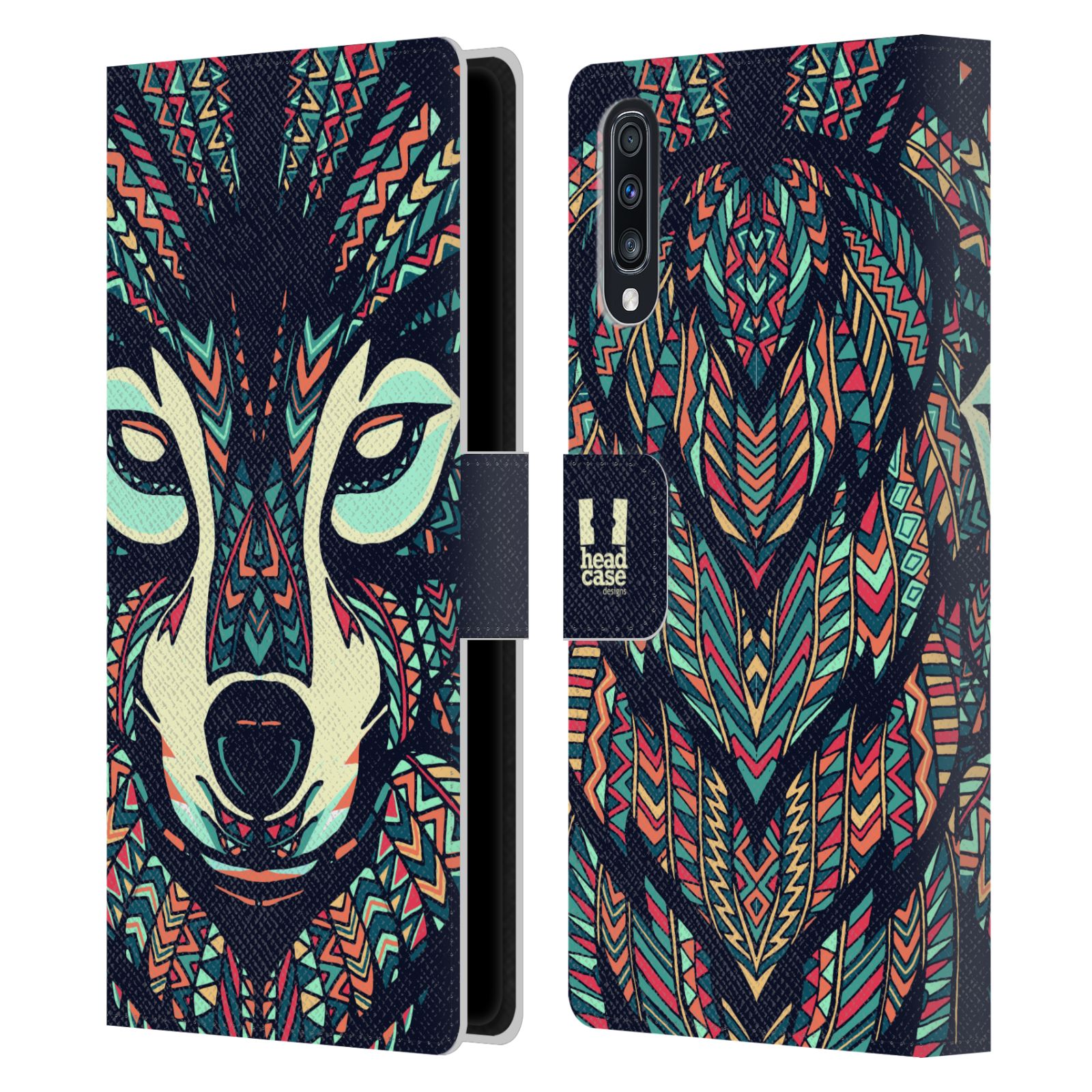 Pouzdro pro mobil Samsung Galaxy A70 - Aztécký motiv vlk