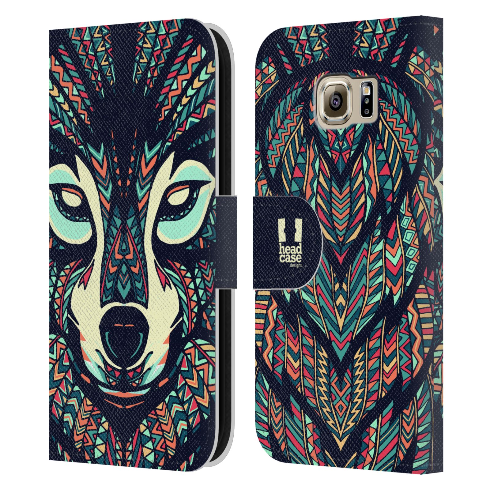 Pouzdro pro mobil Samsung Galaxy S6 - Aztécký motiv vlk