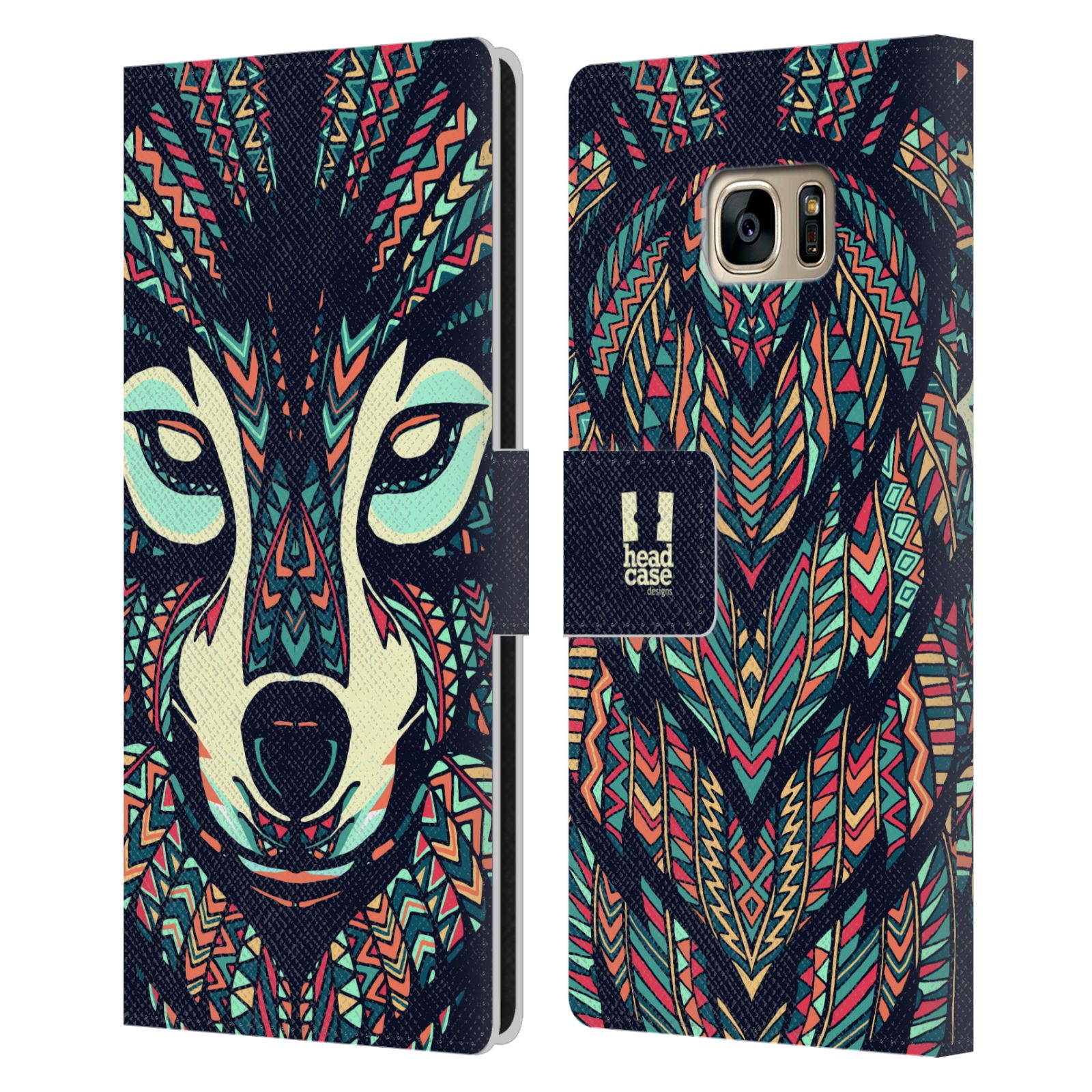 Pouzdro pro mobil Samsung Galaxy S7 EDGE - Aztécký motiv vlk