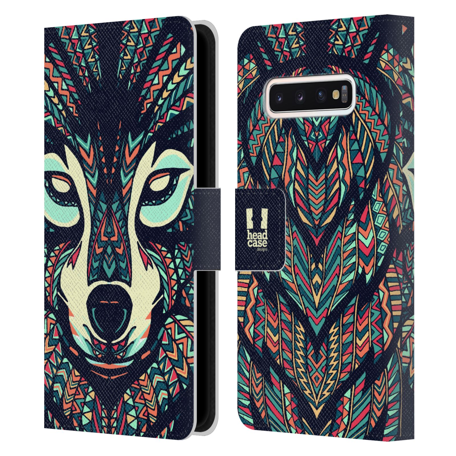 Pouzdro pro mobil Samsung Galaxy S10 - Aztécký motiv vlk