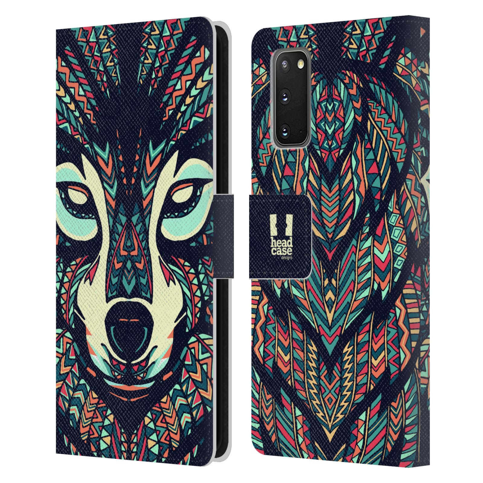 Pouzdro pro mobil Samsung Galaxy S20 / S20 5G - Aztécký motiv vlk
