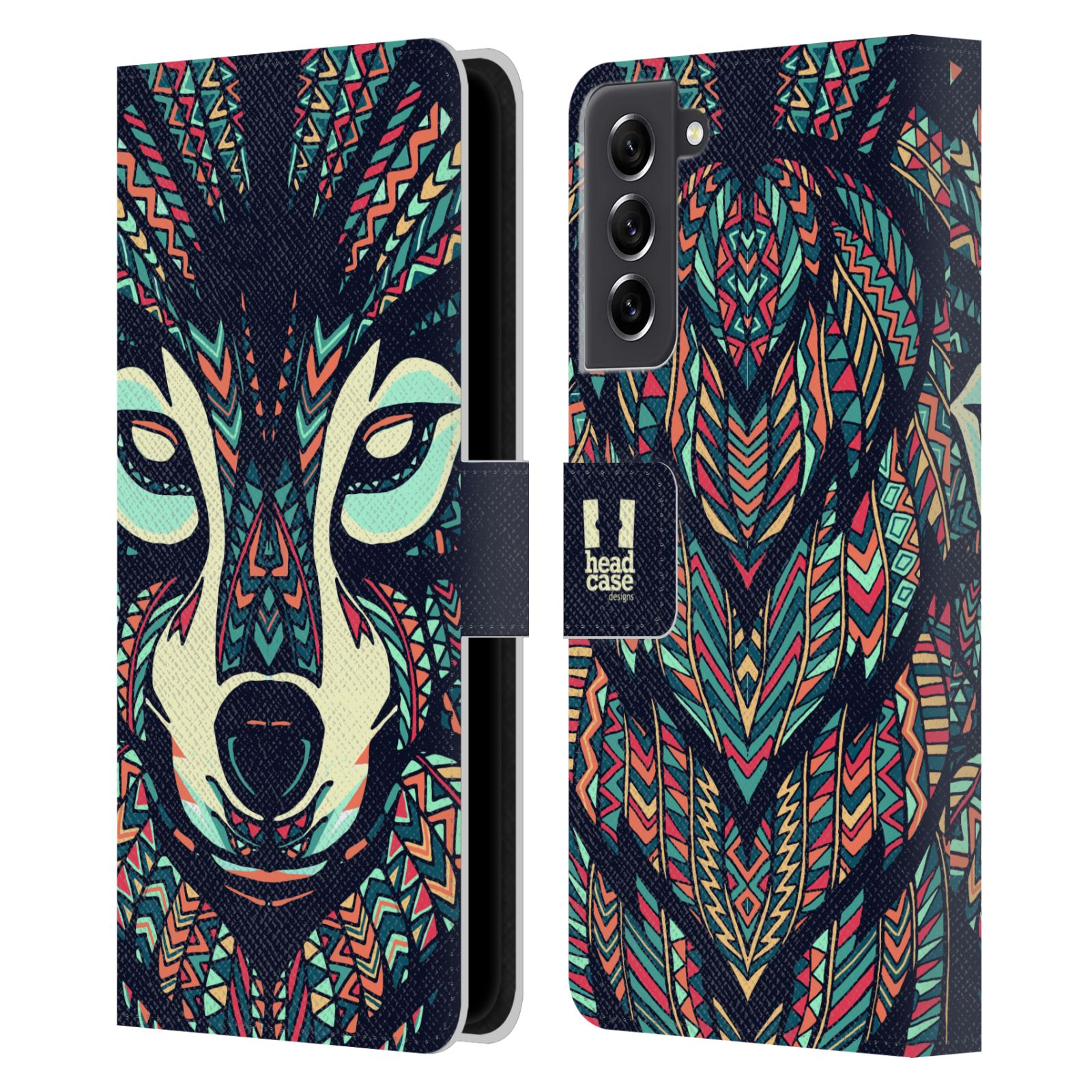 HEAD CASE Pouzdro pro mobil Samsung Galaxy S21 FE 5G - Aztécký motiv vlk