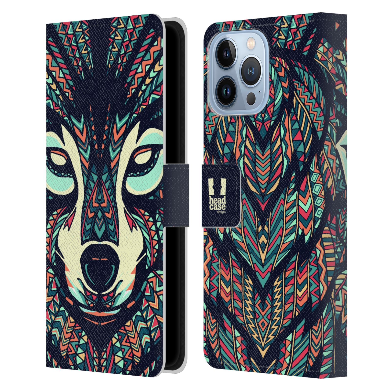 Pouzdro pro mobil Apple Iphone 13 PRO MAX - HEAD CASE - Aztécký motiv vlk
