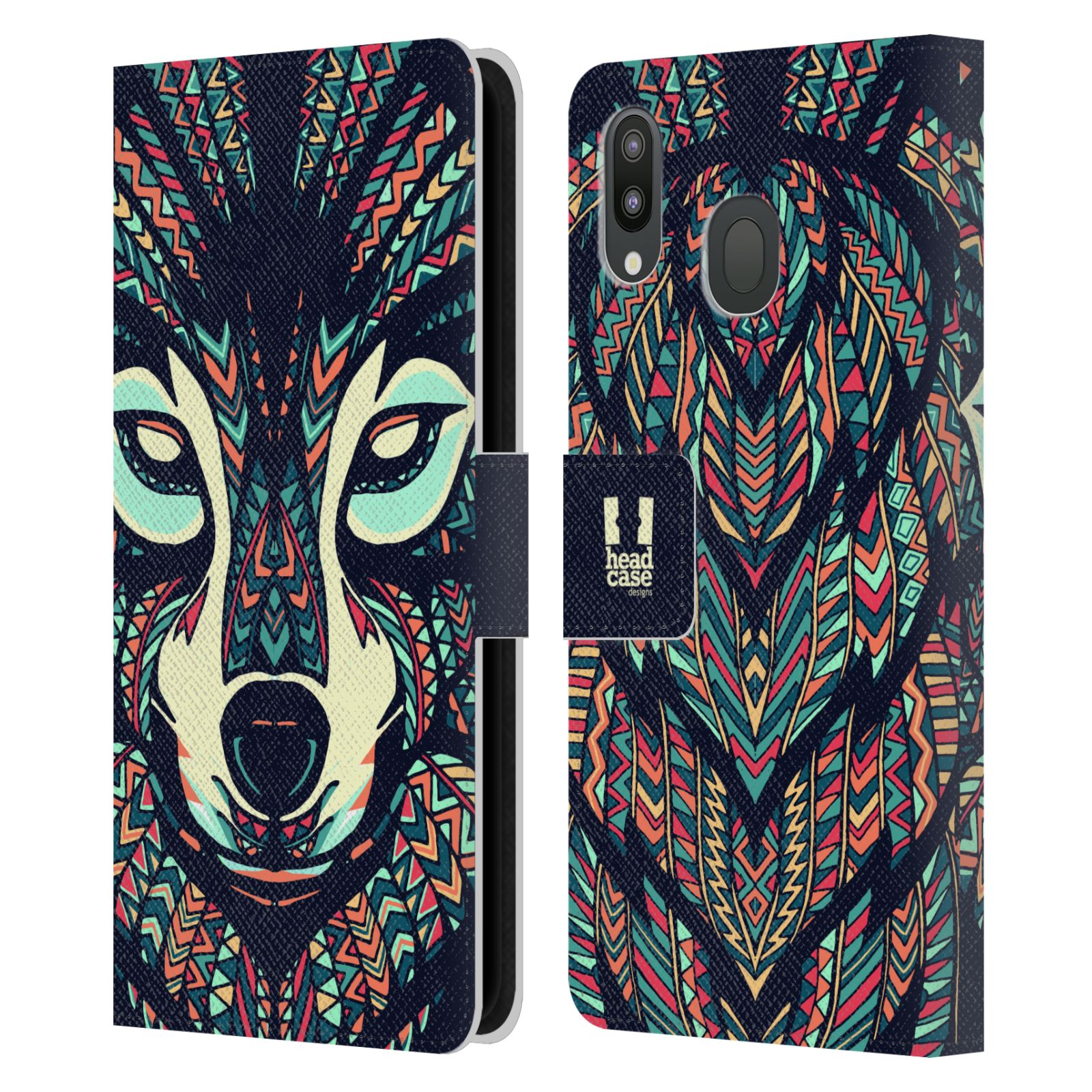 Pouzdro pro mobil Samsung Galaxy M20 - Aztécký motiv vlk
