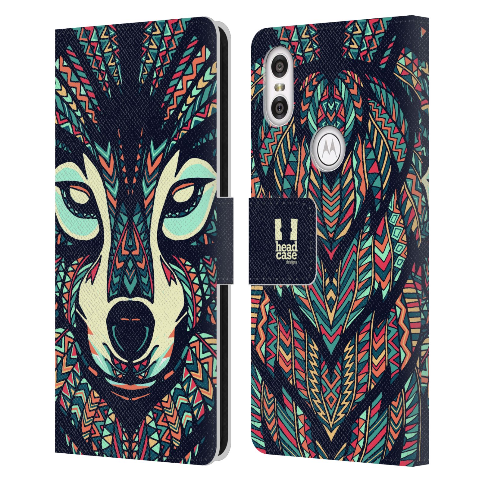 Pouzdro pro mobil Motorola ONE  - Aztécký motiv vlk