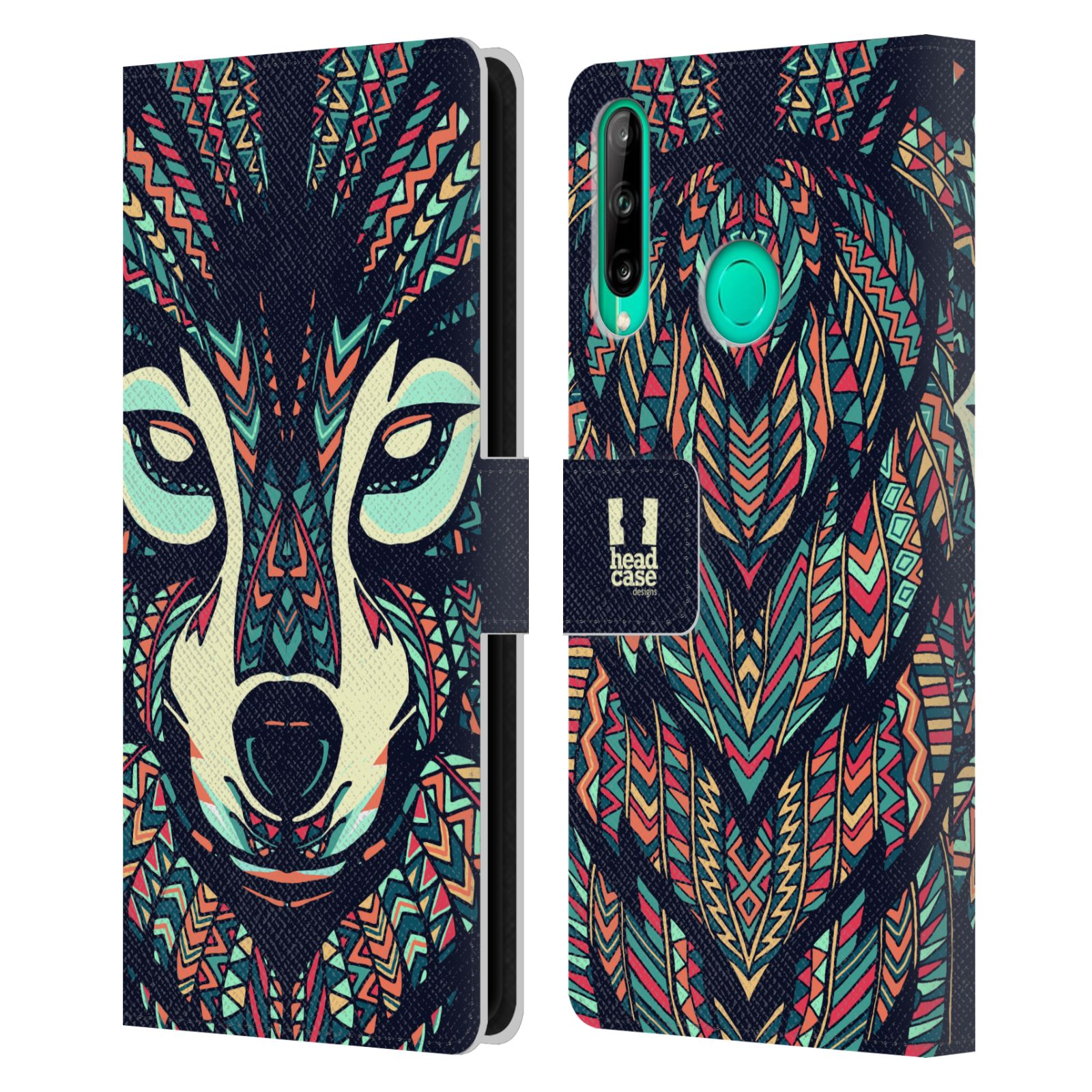 Pouzdro pro mobil Huawei P40 LITE E - Aztécký motiv vlk