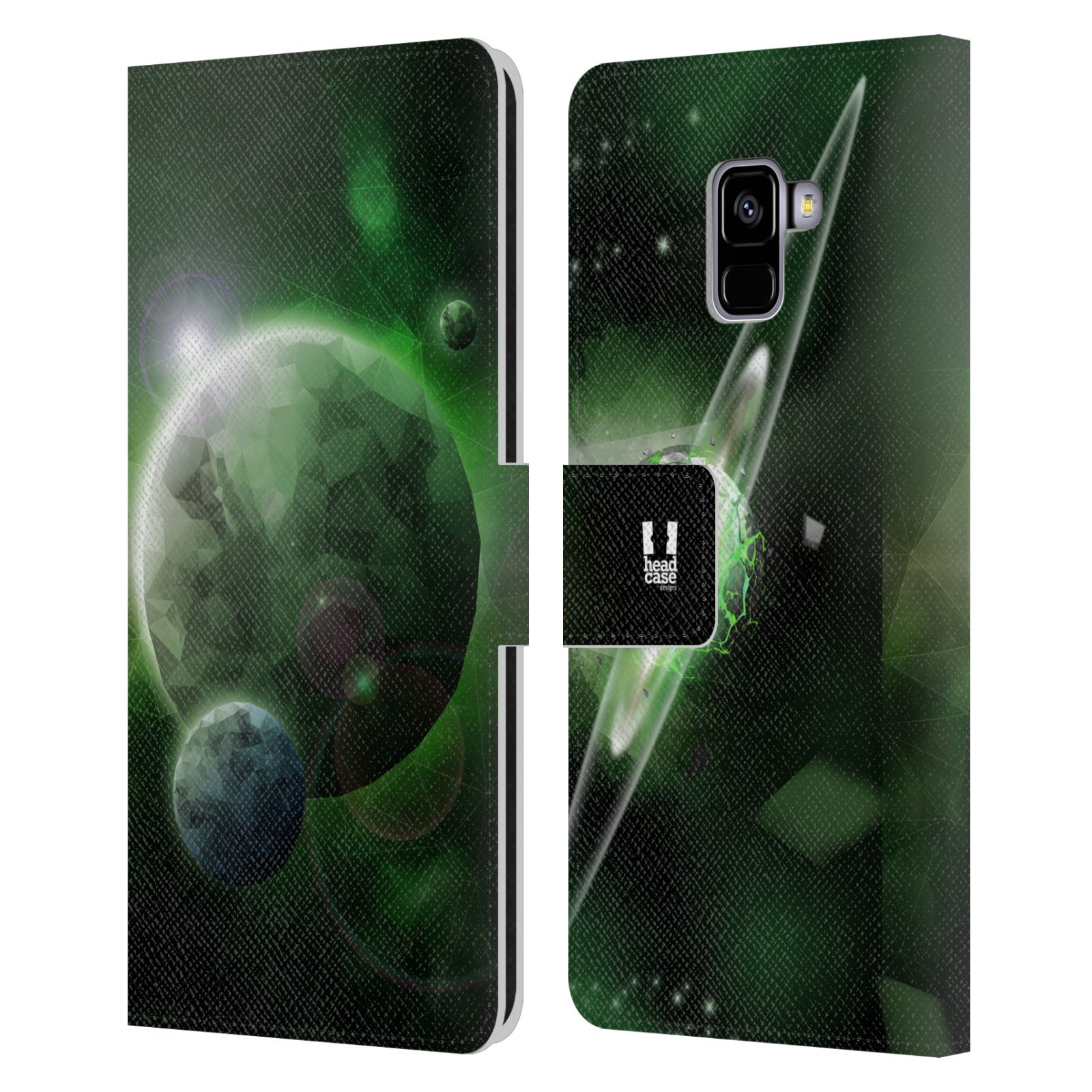 Pouzdro na mobil Samsung Galaxy A8 PLUS 2018 - Head Case - planeta vesmír zelená