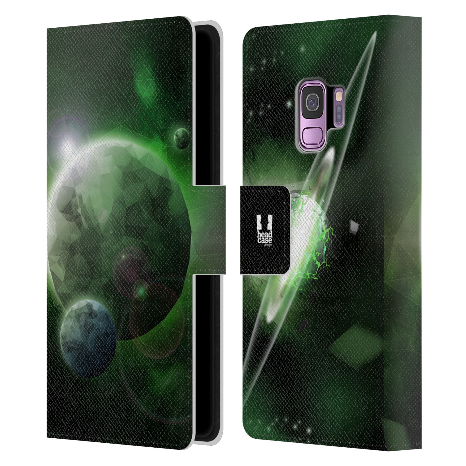 Pouzdro na mobil Samsung Galaxy S9 - Head Case - planeta vesmír zelená