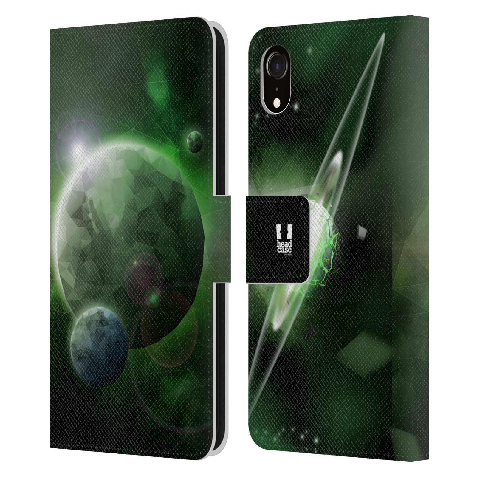 Pouzdro na mobil Apple Iphone XR - Head Case - planeta vesmír zelená