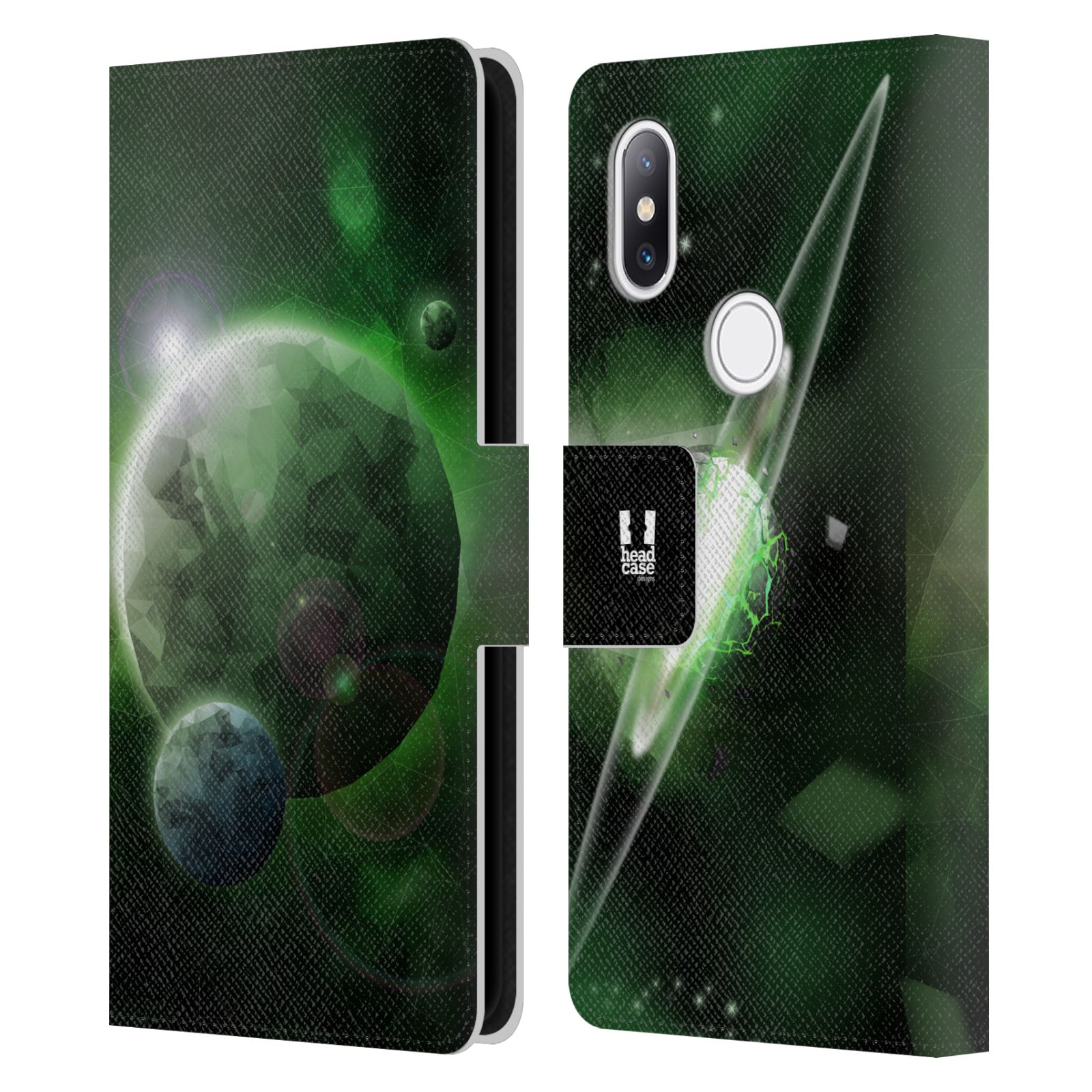 Pouzdro na mobil Xiaomi Mi Mix 2s - Head Case - planeta vesmír zelená