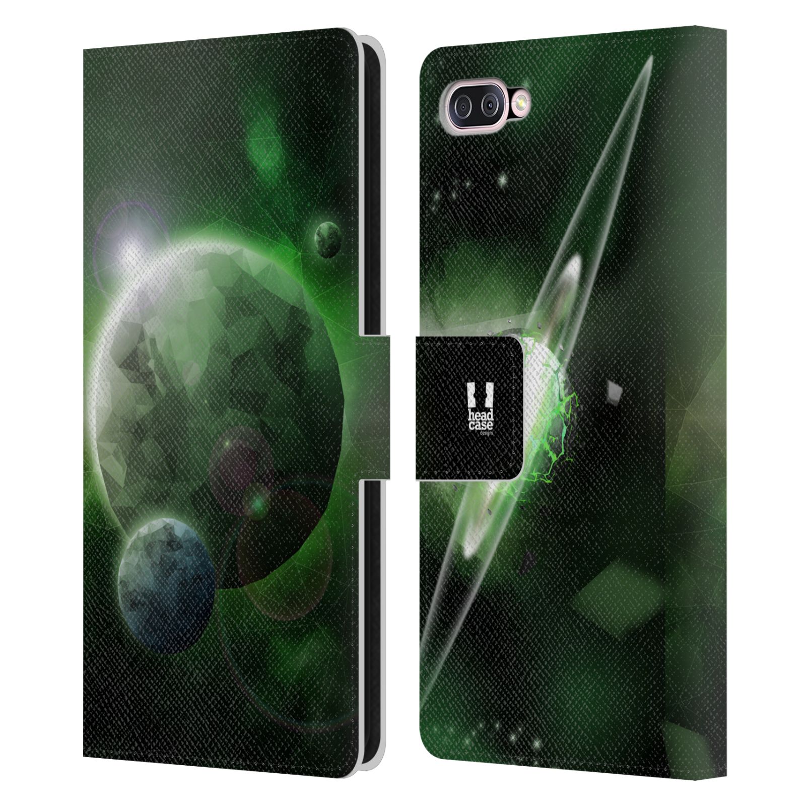 Pouzdro na mobil Asus Zenfone 4 Max ZC554KL - Head Case - planeta vesmír zelená