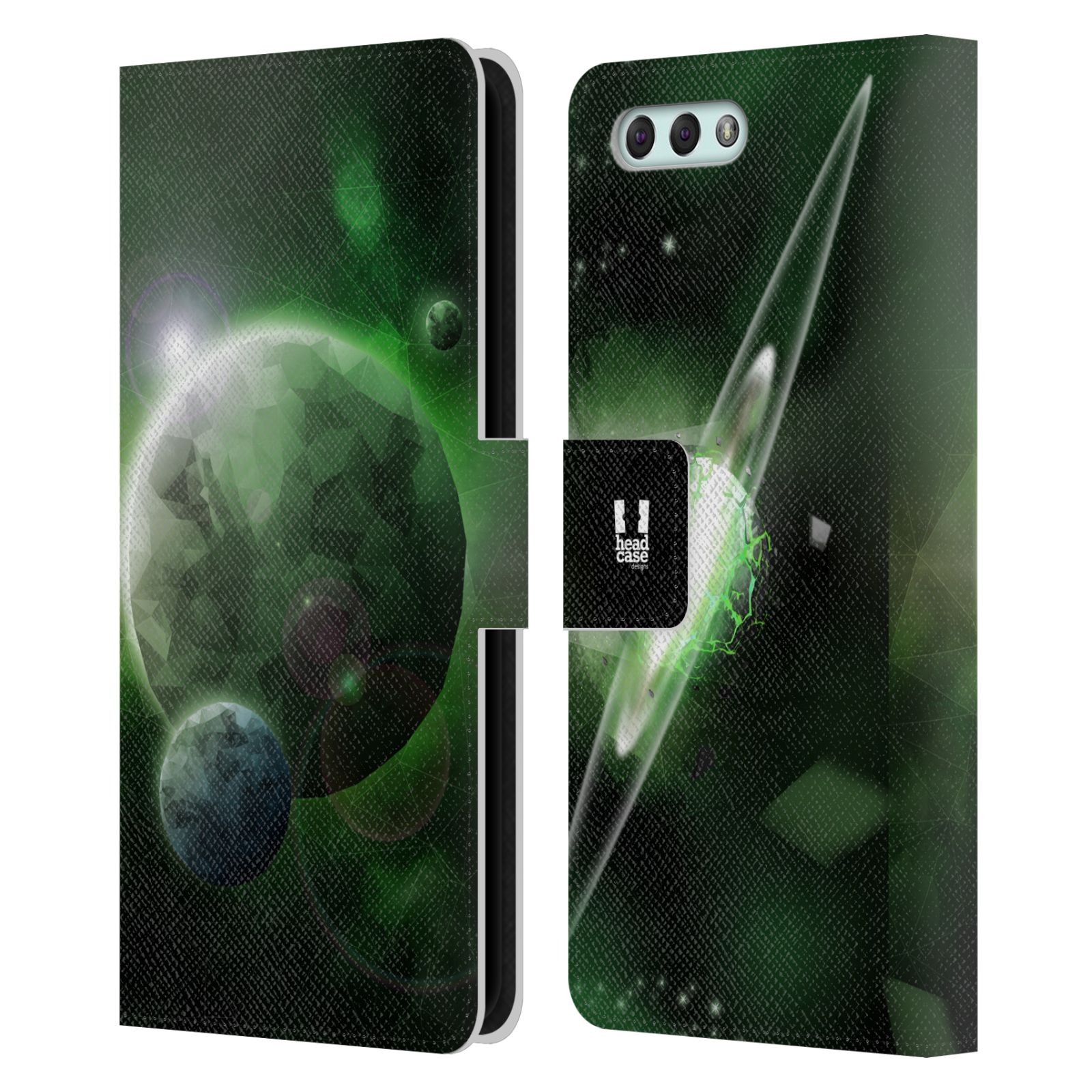 Pouzdro na mobil Asus Zenfone 4 ZE554KL - Head Case - planeta vesmír zelená