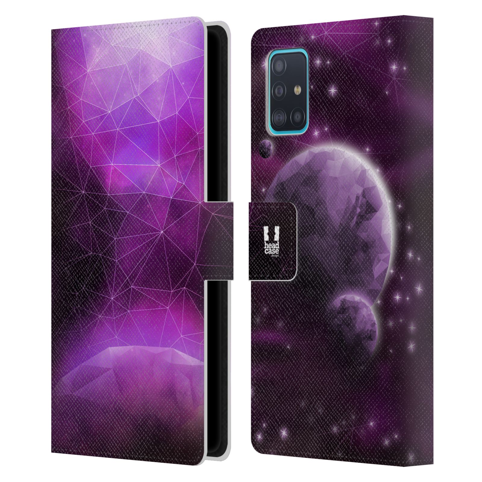 Pouzdro pro mobil Samsung Galaxy A51 - Vesmírné planety fialová