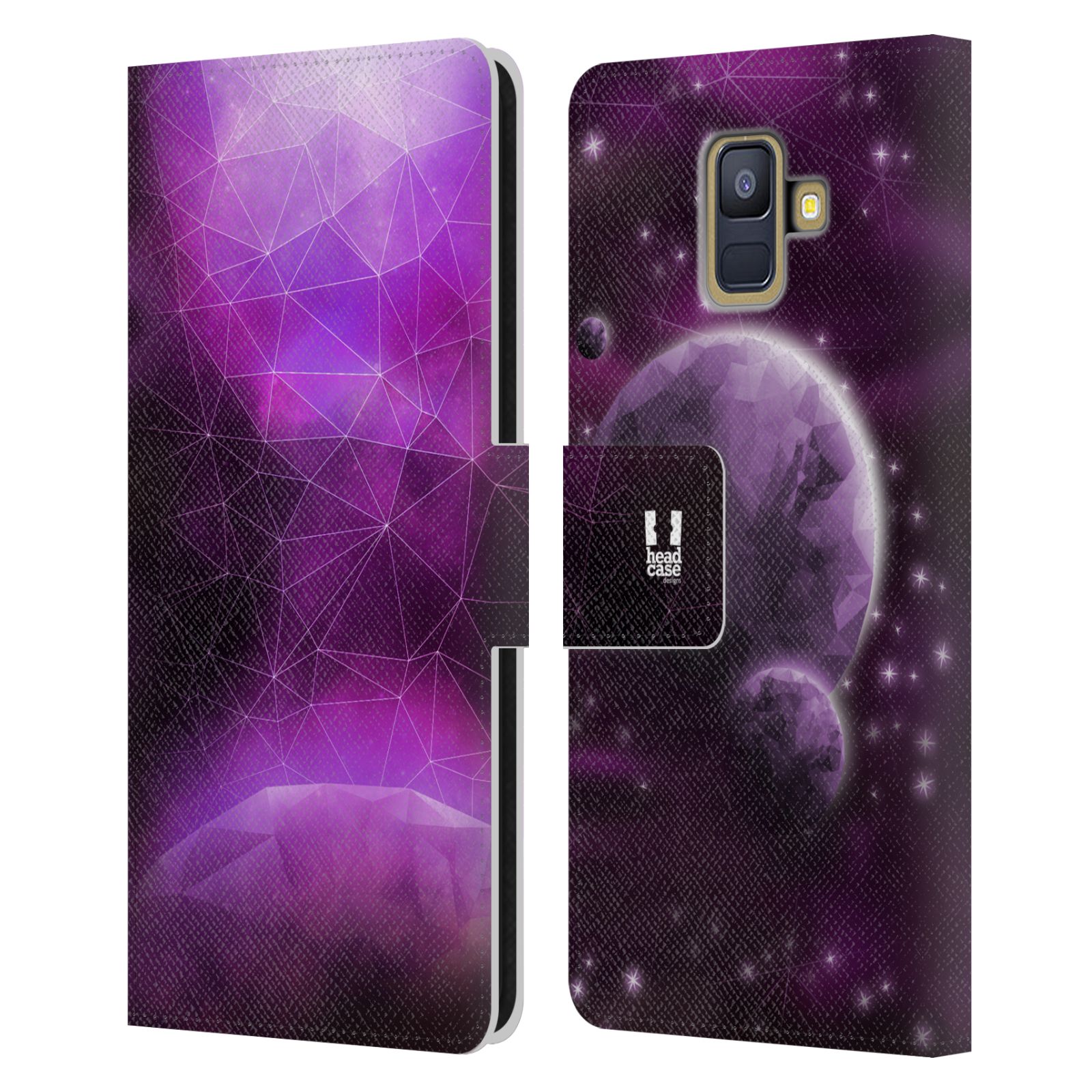 Pouzdro pro mobil Samsung Galaxy A6 2018 - Vesmírné planety fialová