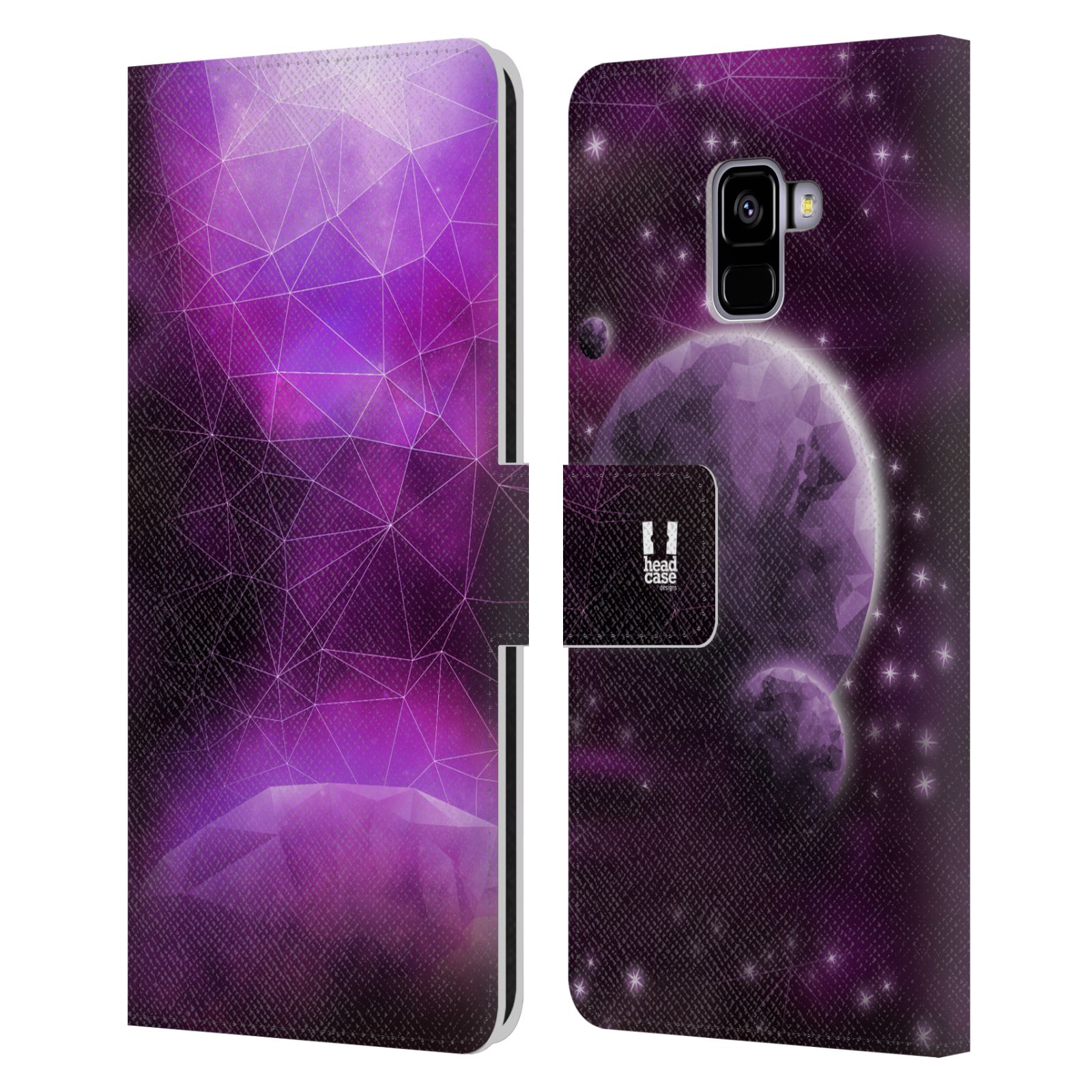 Pouzdro pro mobil Samsung Galaxy A8+ 2018 - Vesmírné planety fialová