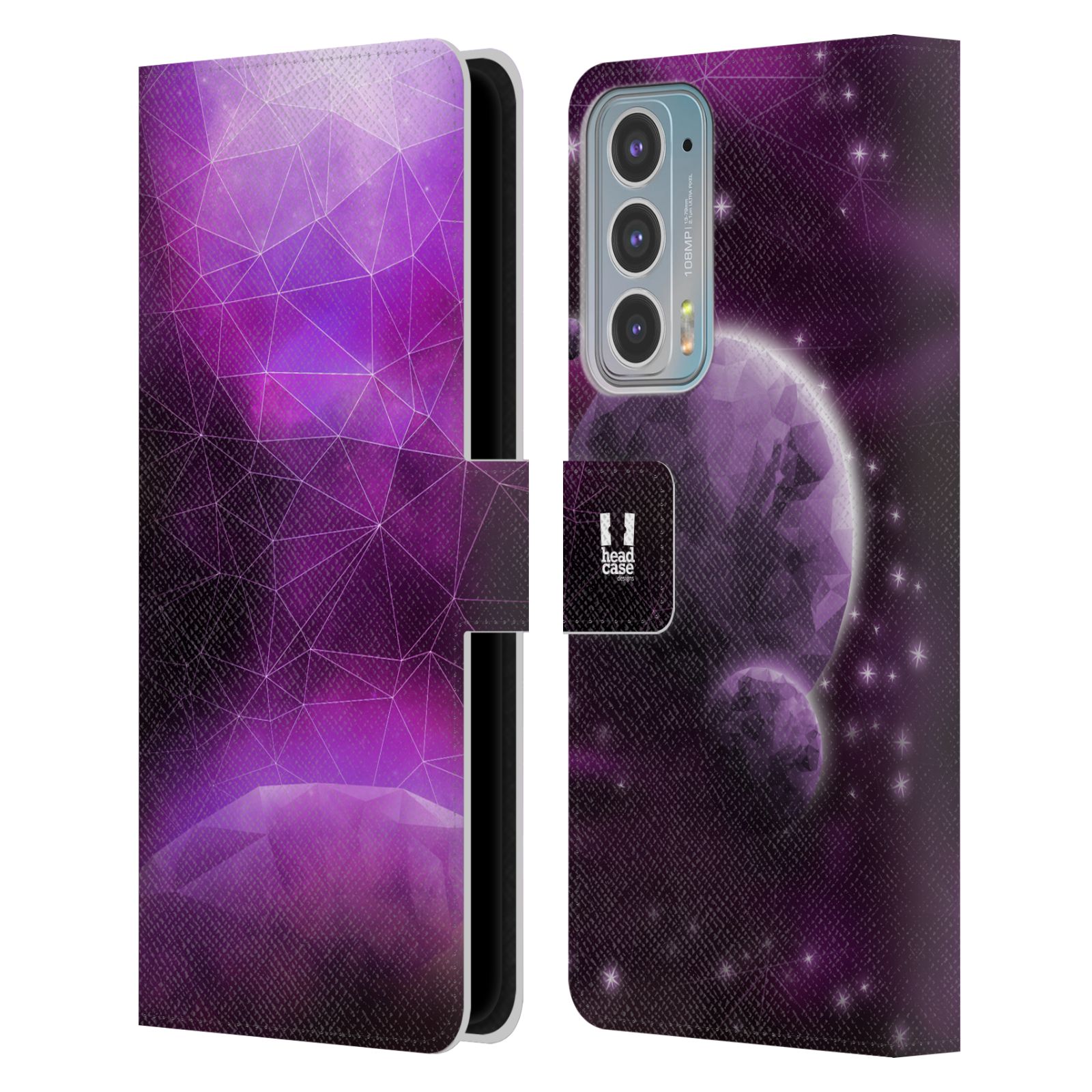 HEAD CASE Pouzdro pro mobil Motorola EDGE 20 - Vesmírné planety fialová
