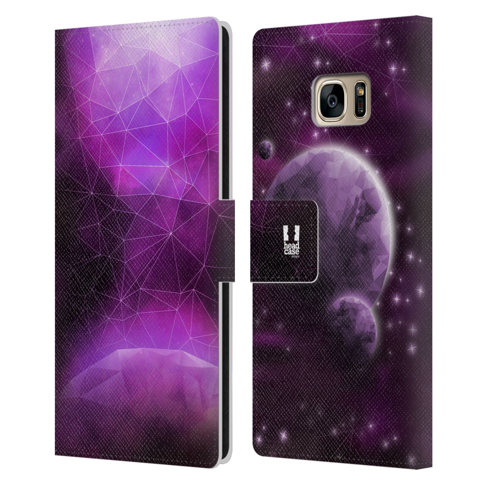 Pouzdro pro mobil Samsung Galaxy S7 EDGE - Vesmírné planety fialová