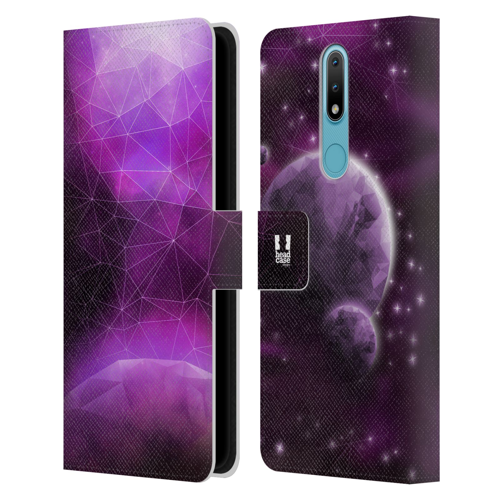 HEAD CASE Pouzdro pro mobil Nokia 2.4 - Vesmírné planety fialová