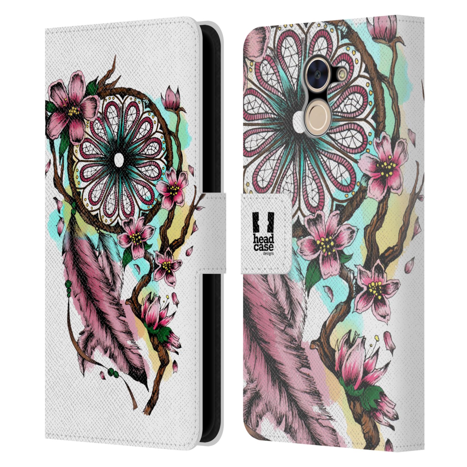 Pouzdro na mobil Huawei Y7 / Y7 Prime - Head Case - Lapač snů květy fialová