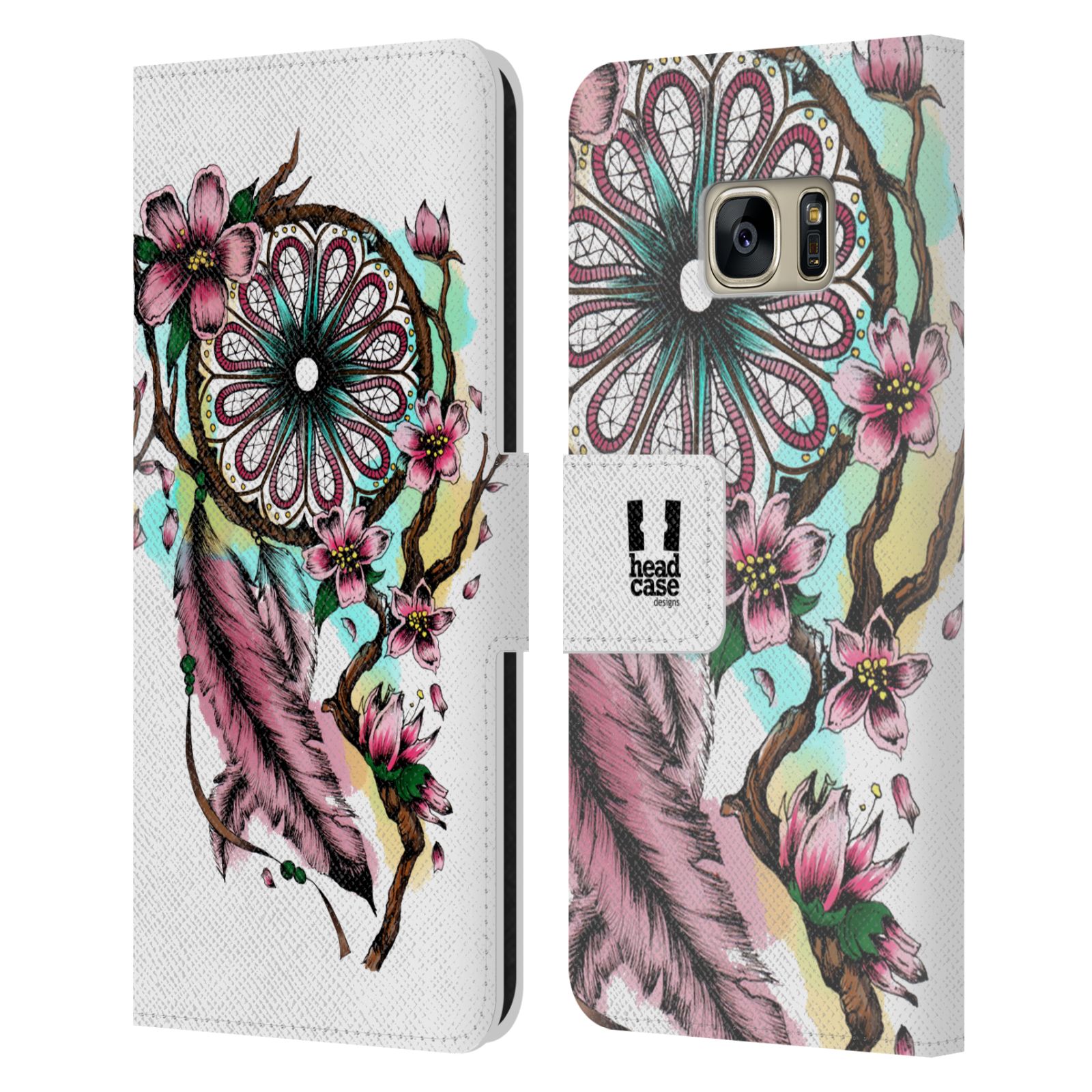 Pouzdro pro mobil Samsung Galaxy S7 - Květinový vzor lapač snů