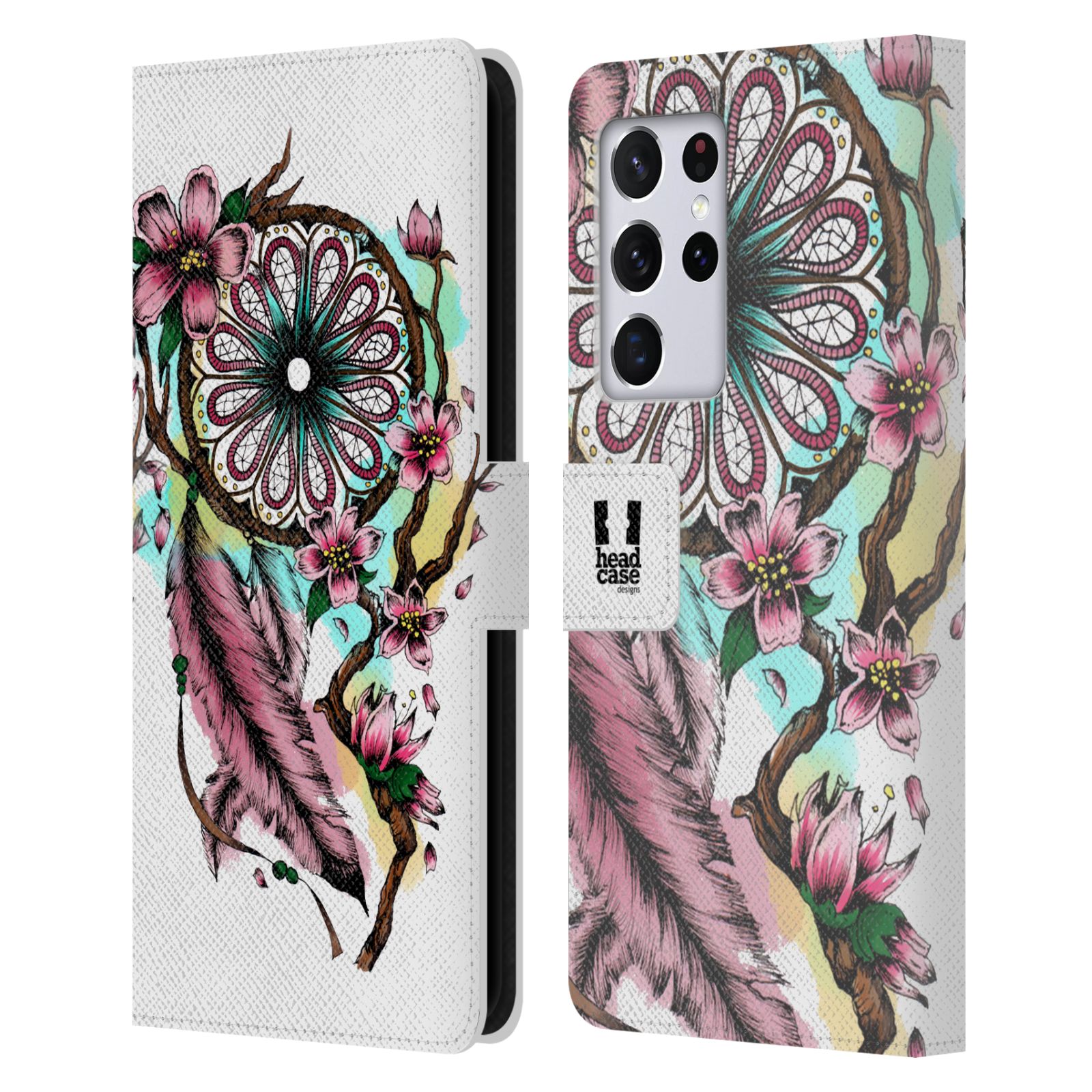 Pouzdro pro mobil Samsung Galaxy S21 ULTRA 5G  - Květinový vzor lapač snů