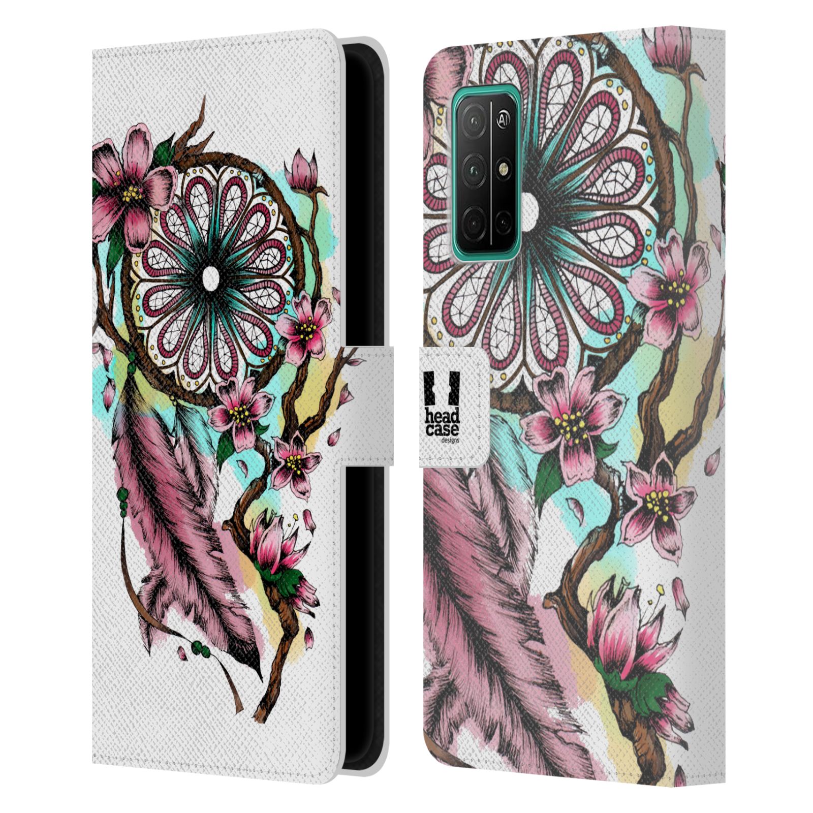 Pouzdro pro mobil Honor 30s - Květinový vzor lapač snů
