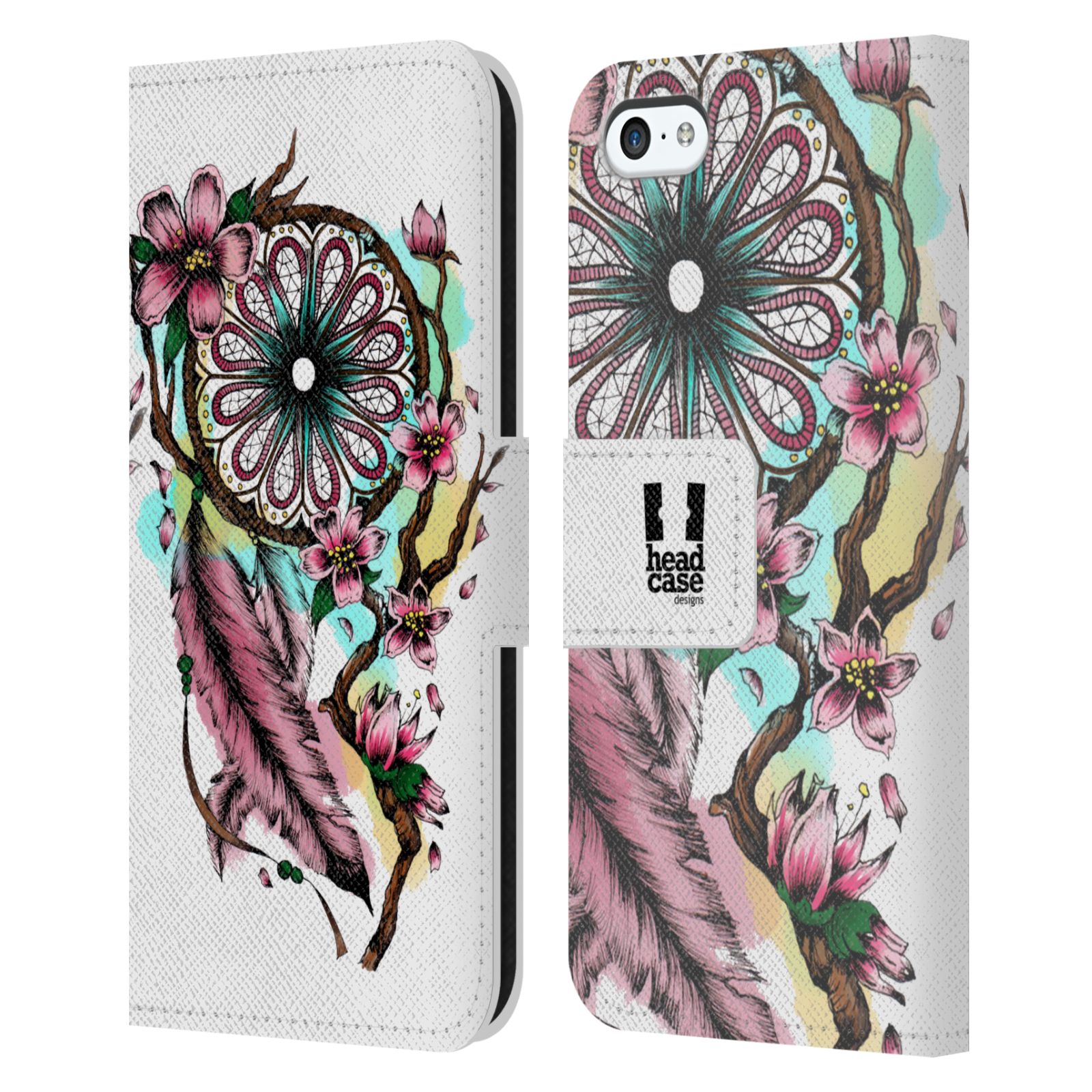 Pouzdro pro mobil Apple Iphone 5C - Květinový vzor lapač snů