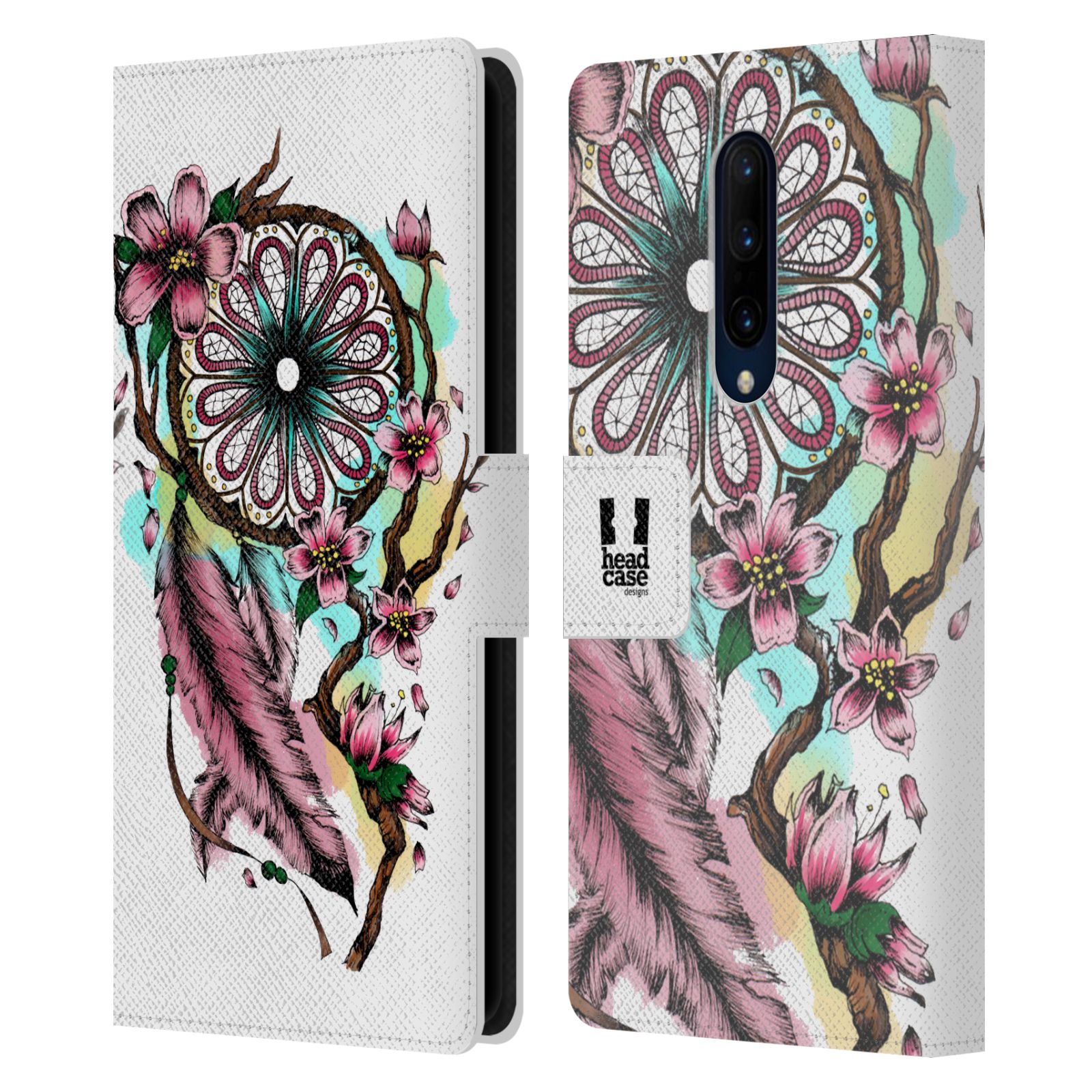 Pouzdro pro mobil OnePlus 7 PRO  - Květinový vzor lapač snů