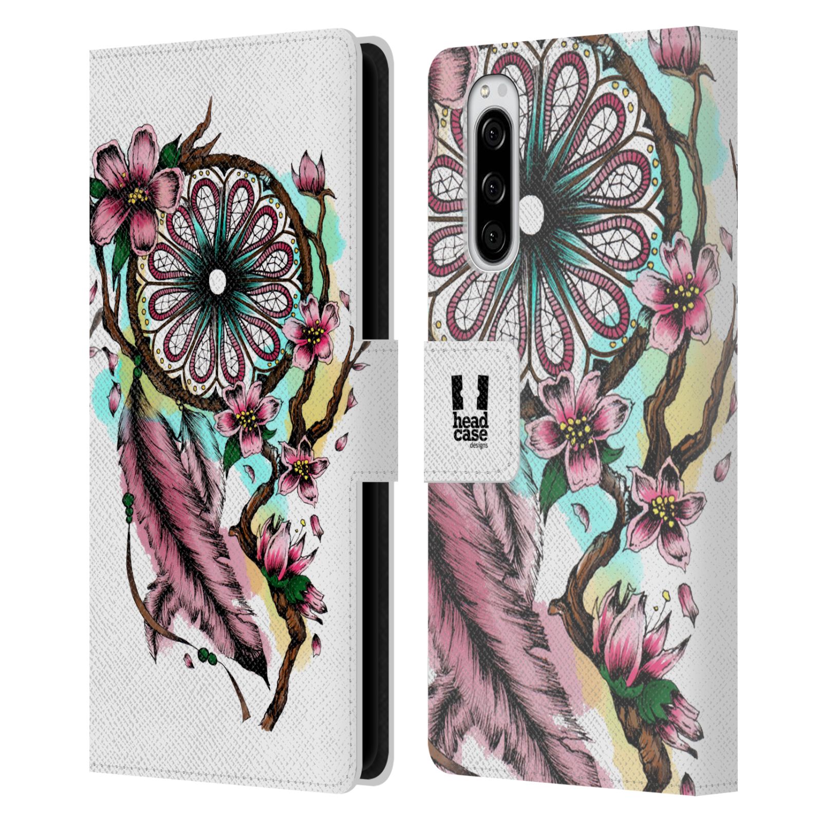 Pouzdro pro mobil Sony Xperia 5  - Květinový vzor lapač snů