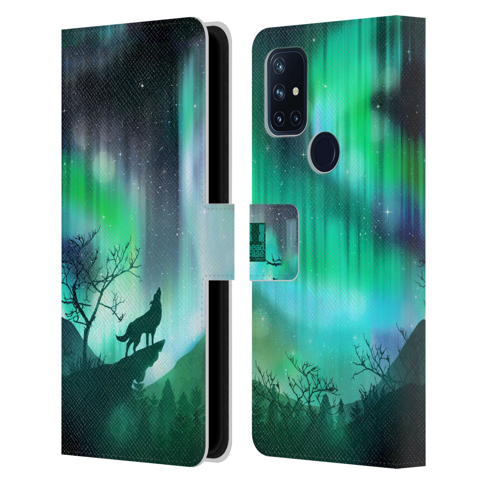 HEAD CASE Pouzdro pro mobil OnePlus Nord N10 5G - Vlk a polární záře zelená