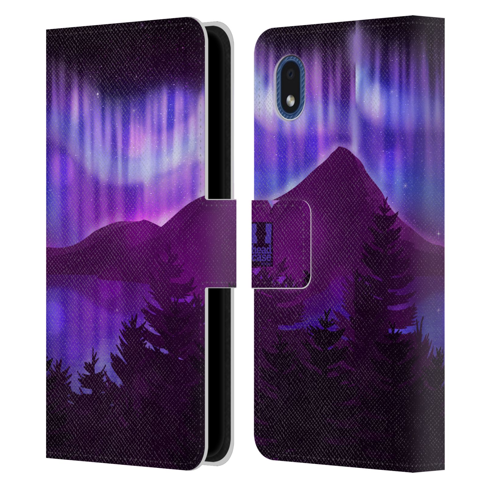 Pouzdro na mobil Samsung Galaxy A01 CORE - HEAD CASE - Hory a lesy fialový odstín