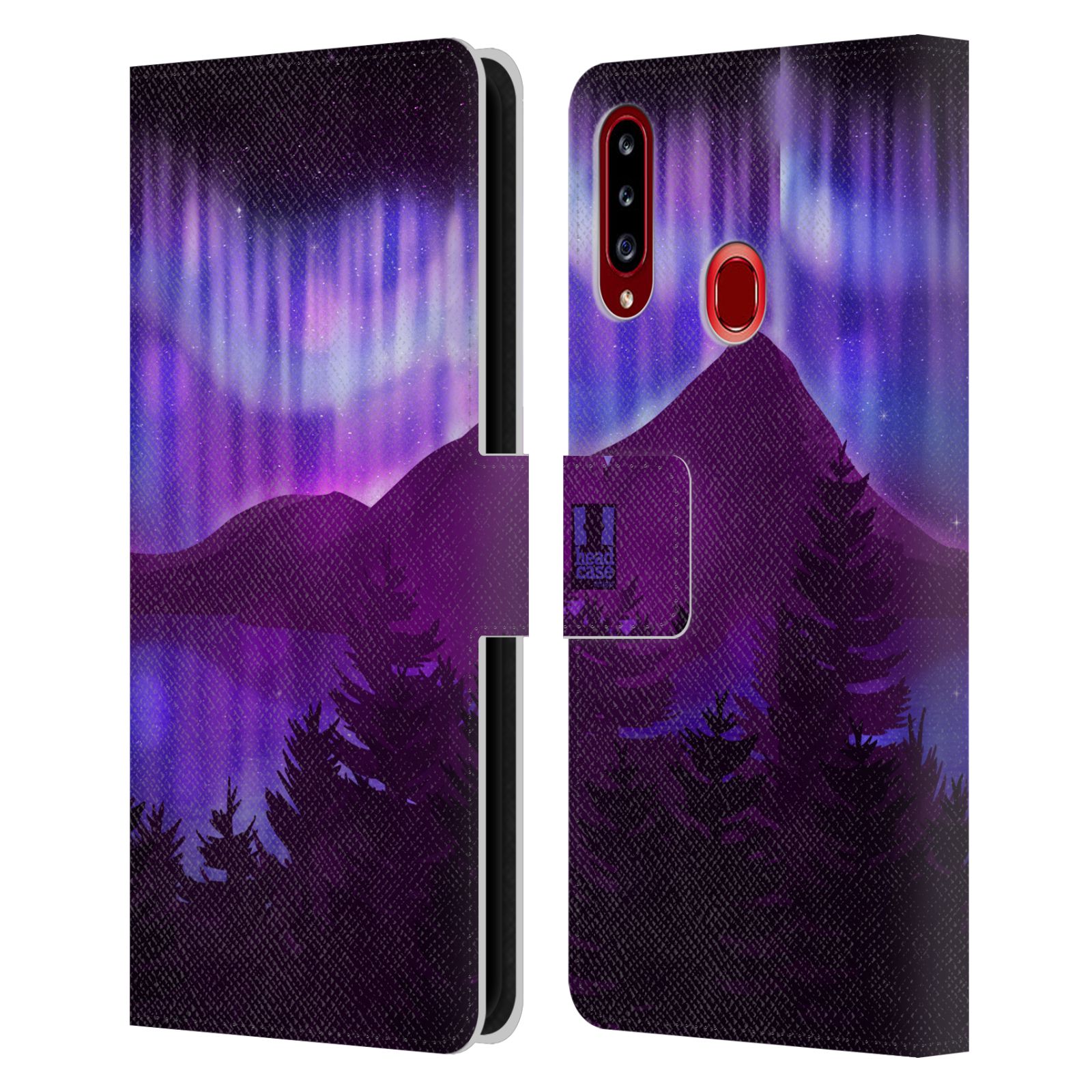 Pouzdro na mobil Samsung Galaxy A20S - HEAD CASE - Hory a lesy fialový odstín