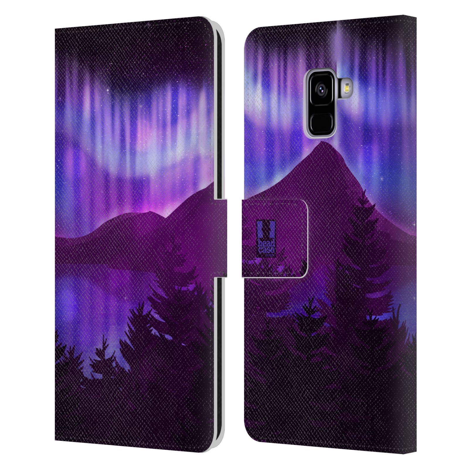 Pouzdro na mobil Samsung Galaxy A8+ 2018 - HEAD CASE - Hory a lesy fialový odstín