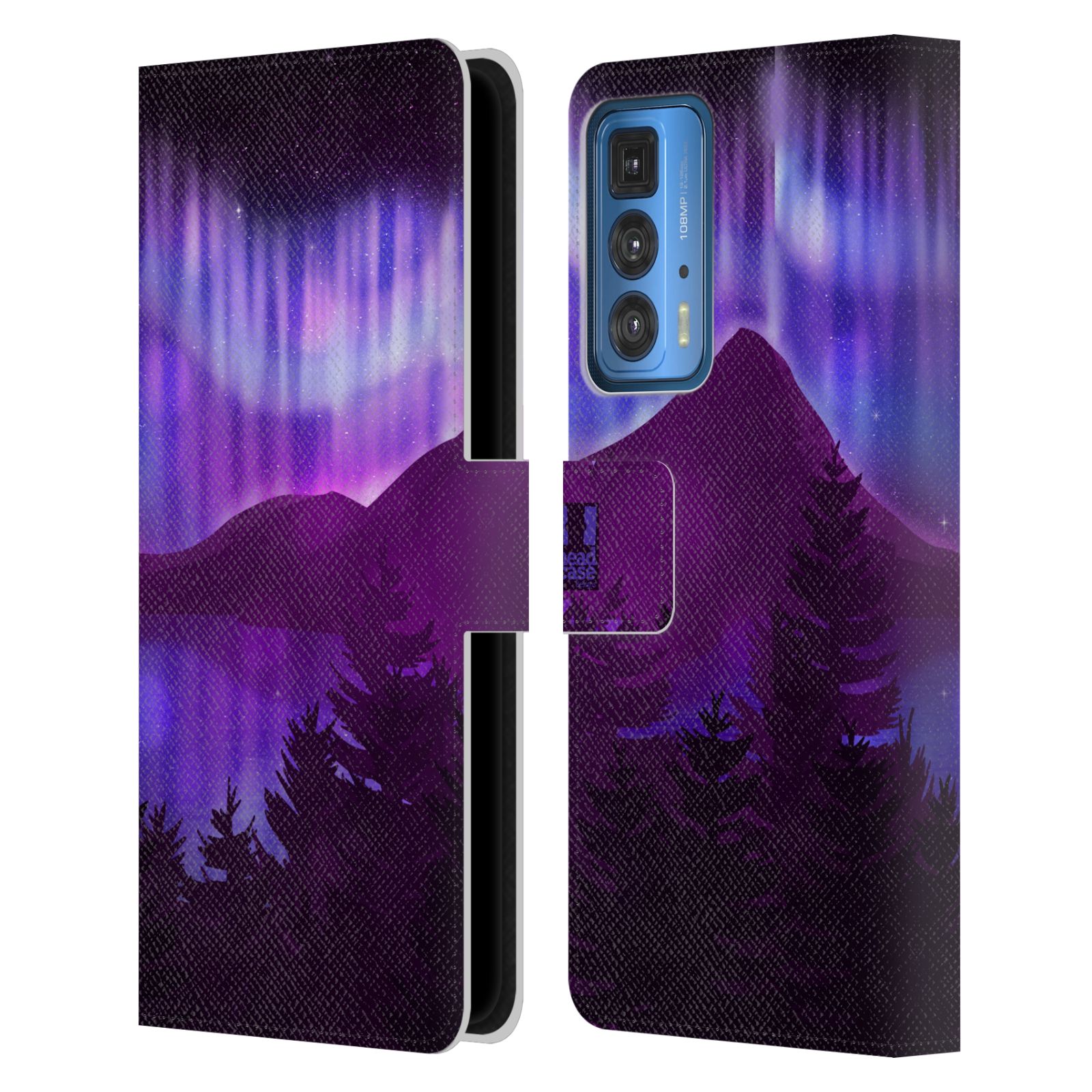 Pouzdro na mobil Motorola EDGE 20 PRO - HEAD CASE - Hory a lesy fialový odstín
