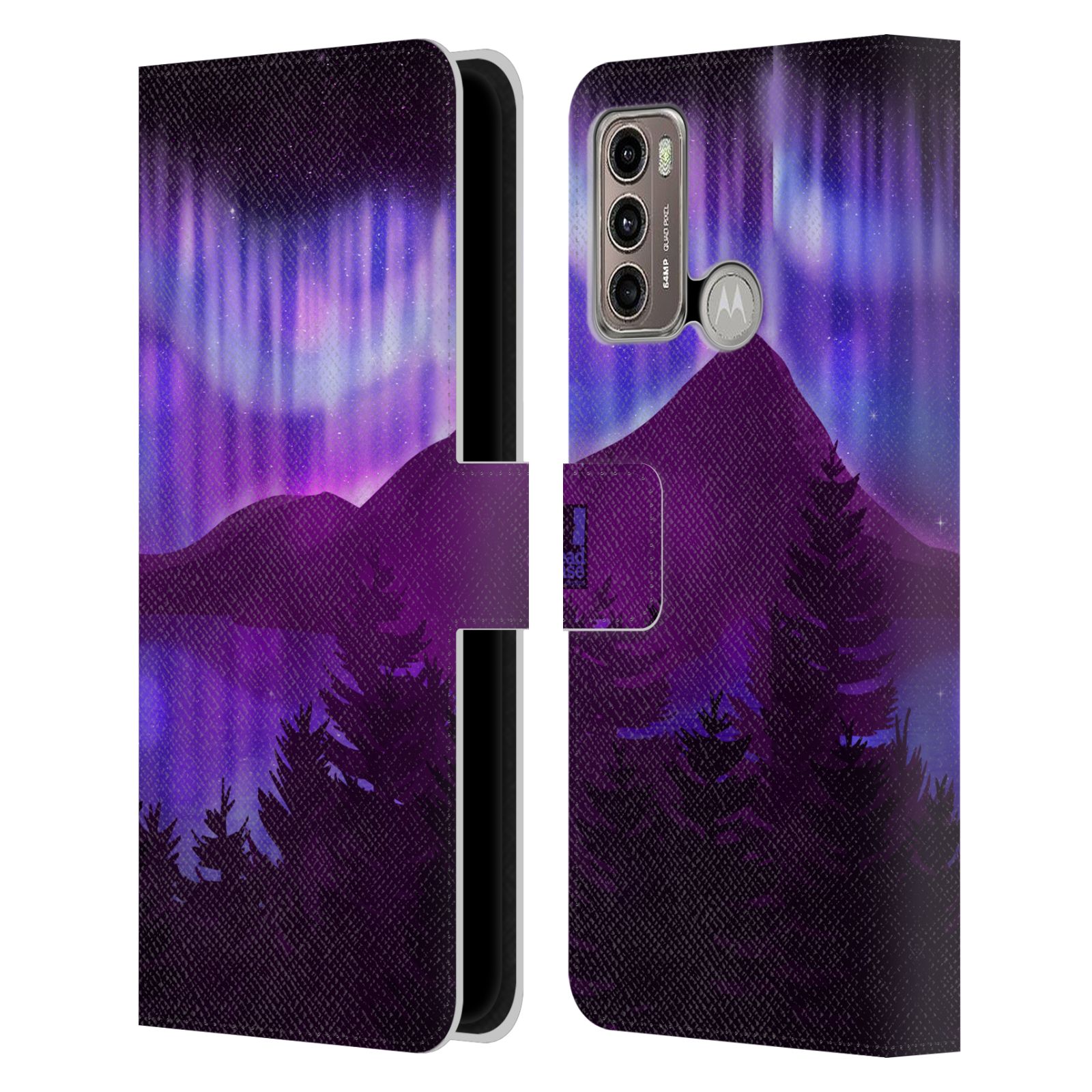 Pouzdro na mobil Motorola Moto G60 - HEAD CASE - Hory a lesy fialový odstín