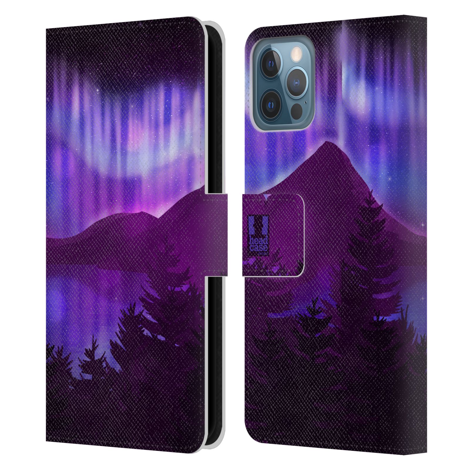 Pouzdro na mobil Apple Iphone 12 / 12 Pro - HEAD CASE - Hory a lesy fialový odstín