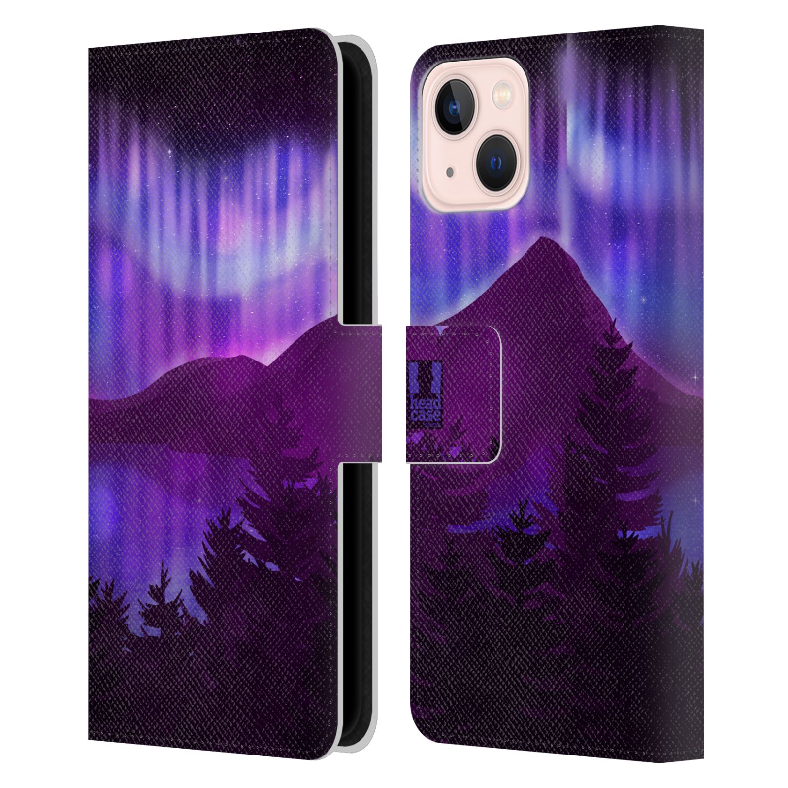 Pouzdro na mobil Apple Iphone 13 - HEAD CASE - Hory a lesy fialový odstín
