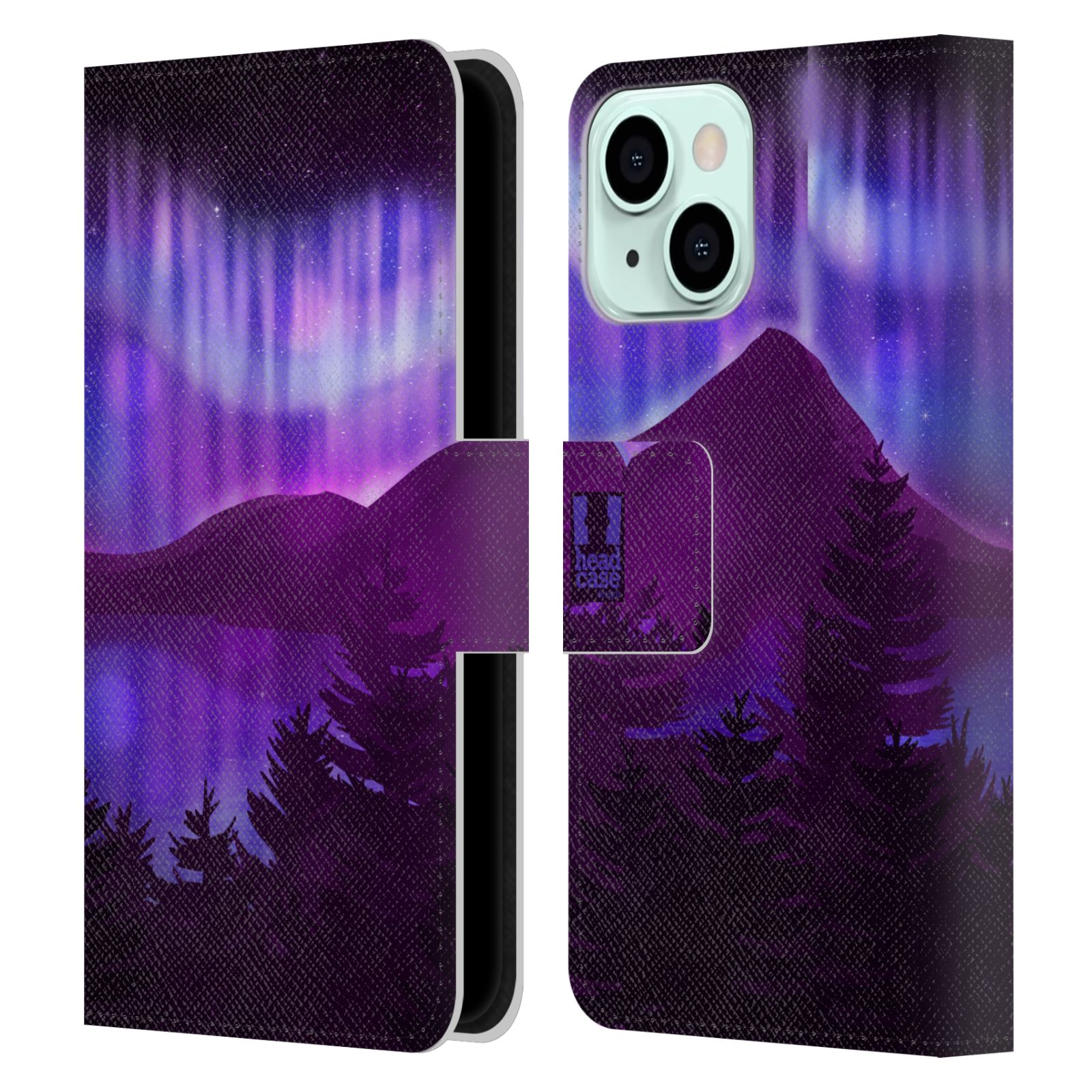 Pouzdro na mobil Apple Iphone 13 MINI - HEAD CASE - Hory a lesy fialový odstín