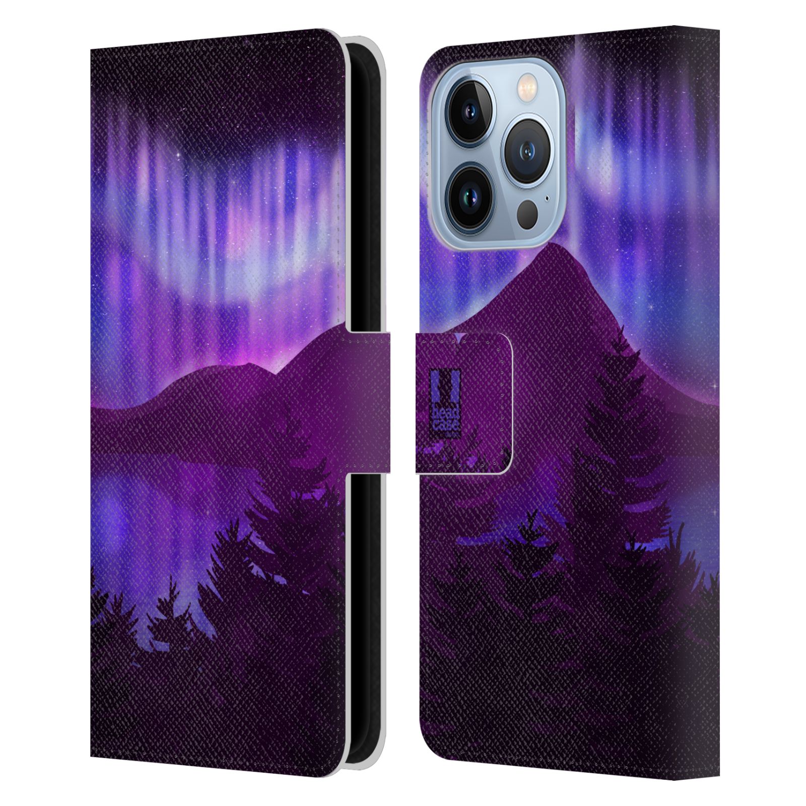 Pouzdro na mobil Apple Iphone 13 Pro - HEAD CASE - Hory a lesy fialový odstín
