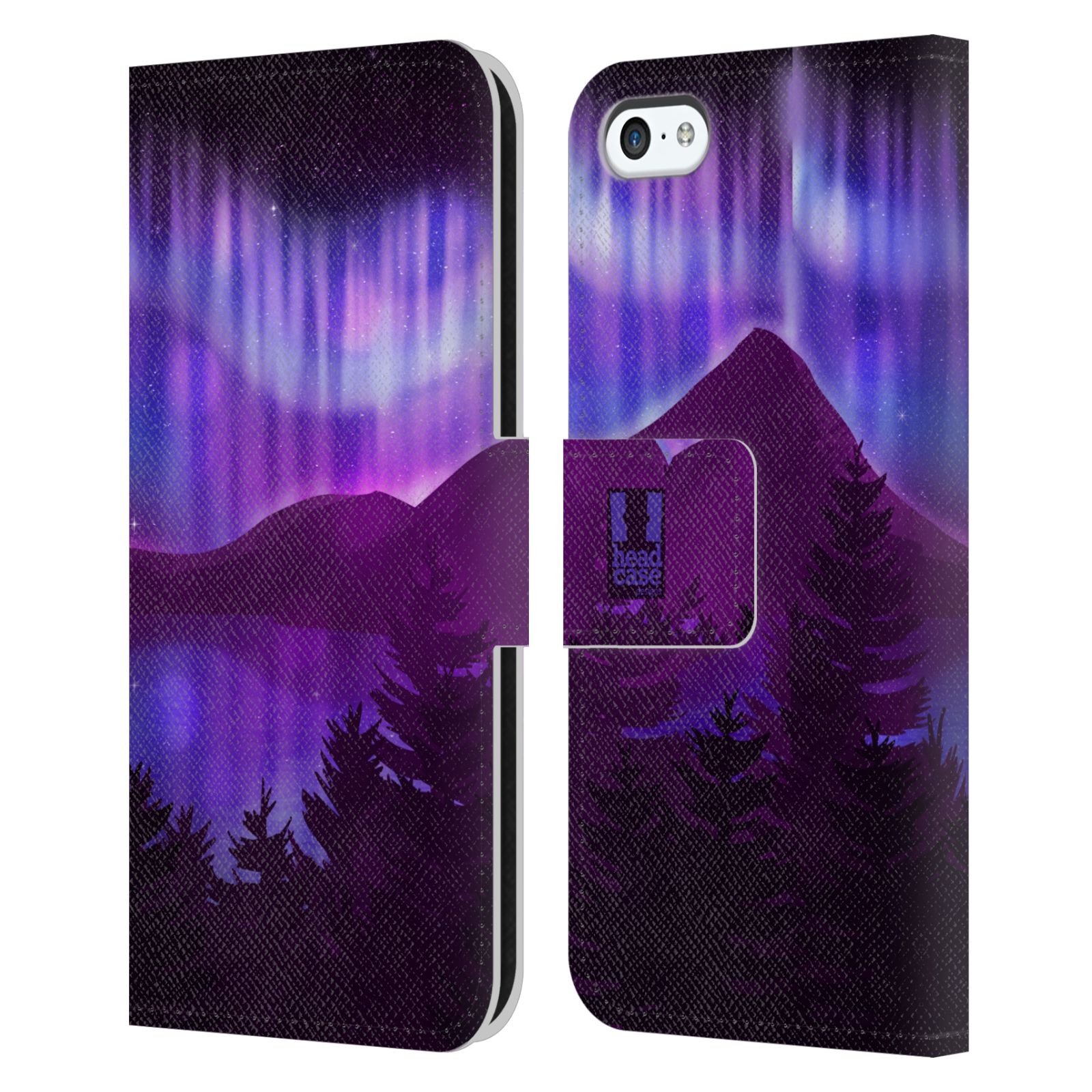 Pouzdro na mobil Apple Iphone 5C - HEAD CASE - Hory a lesy fialový odstín